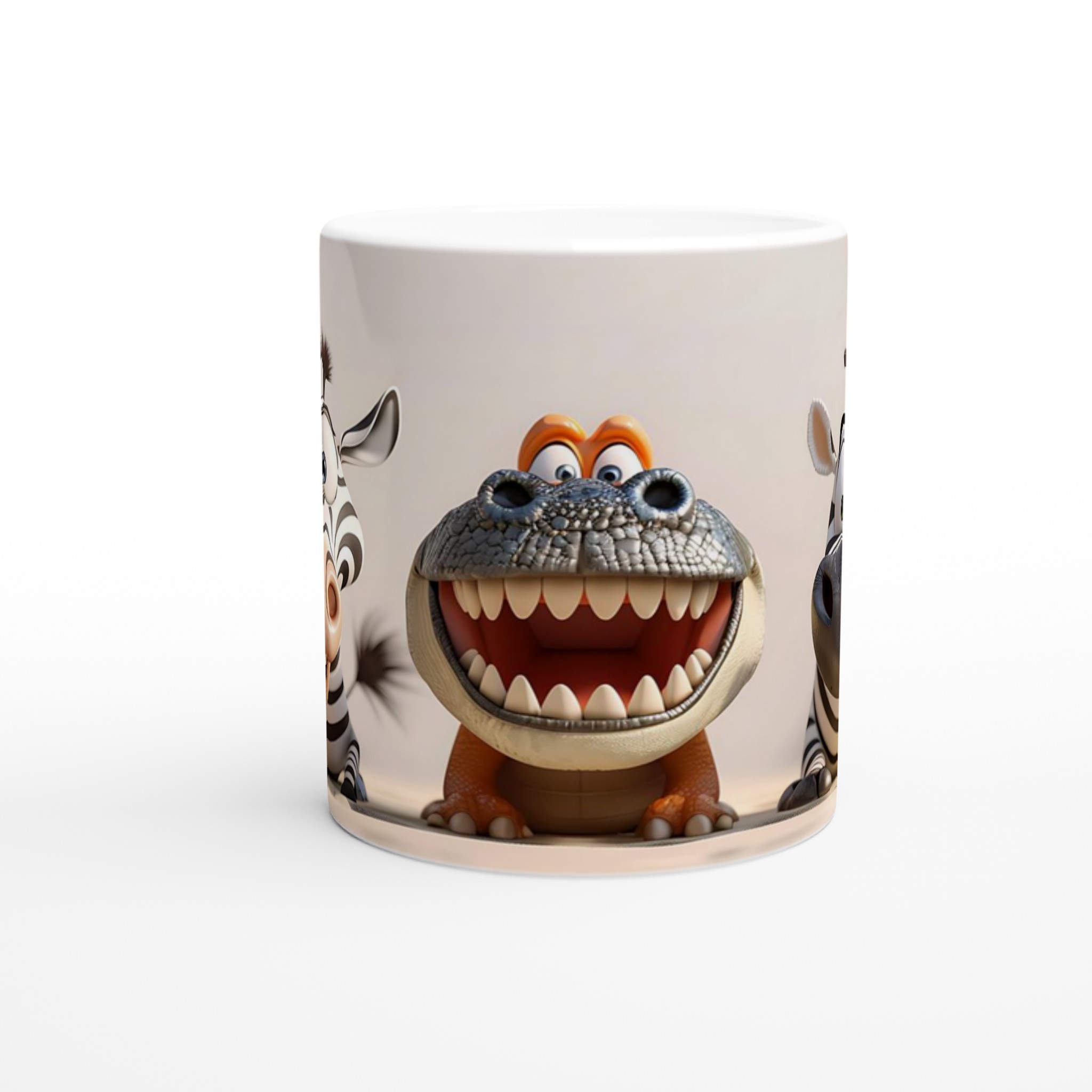 Safari Vänner Keramisk Mugg – Lekfull Design med Zebror & Krokodil, Välj bland 7 Färger! 8 d8c60bd3-d45b-4962-a1ca-18162493c7d1