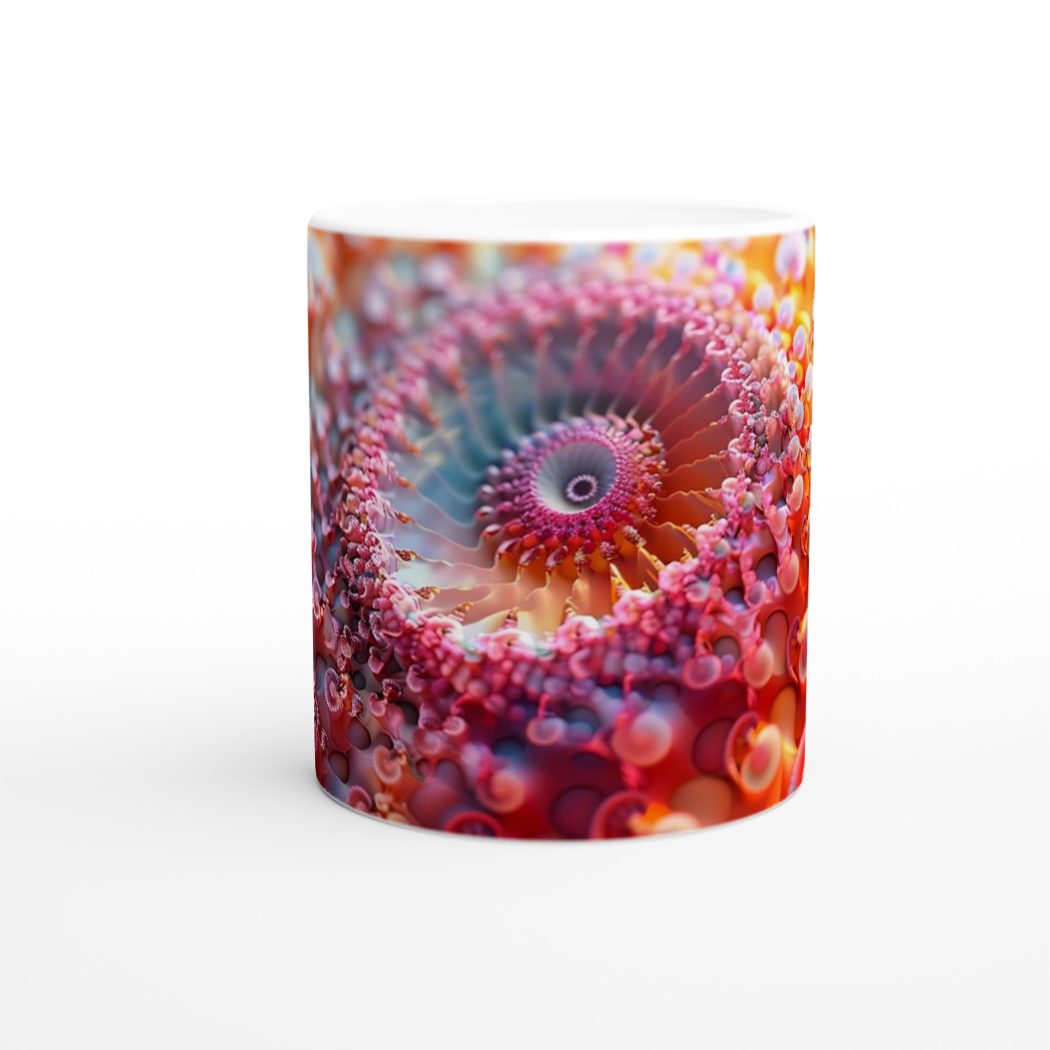 Abstrakt Spiral Keramikmugg - Livfull Rosa och Orange Konstnärlig Design, 11oz 8 d926bba9-3a90-4ac7-87e2-ba31d31b393d
