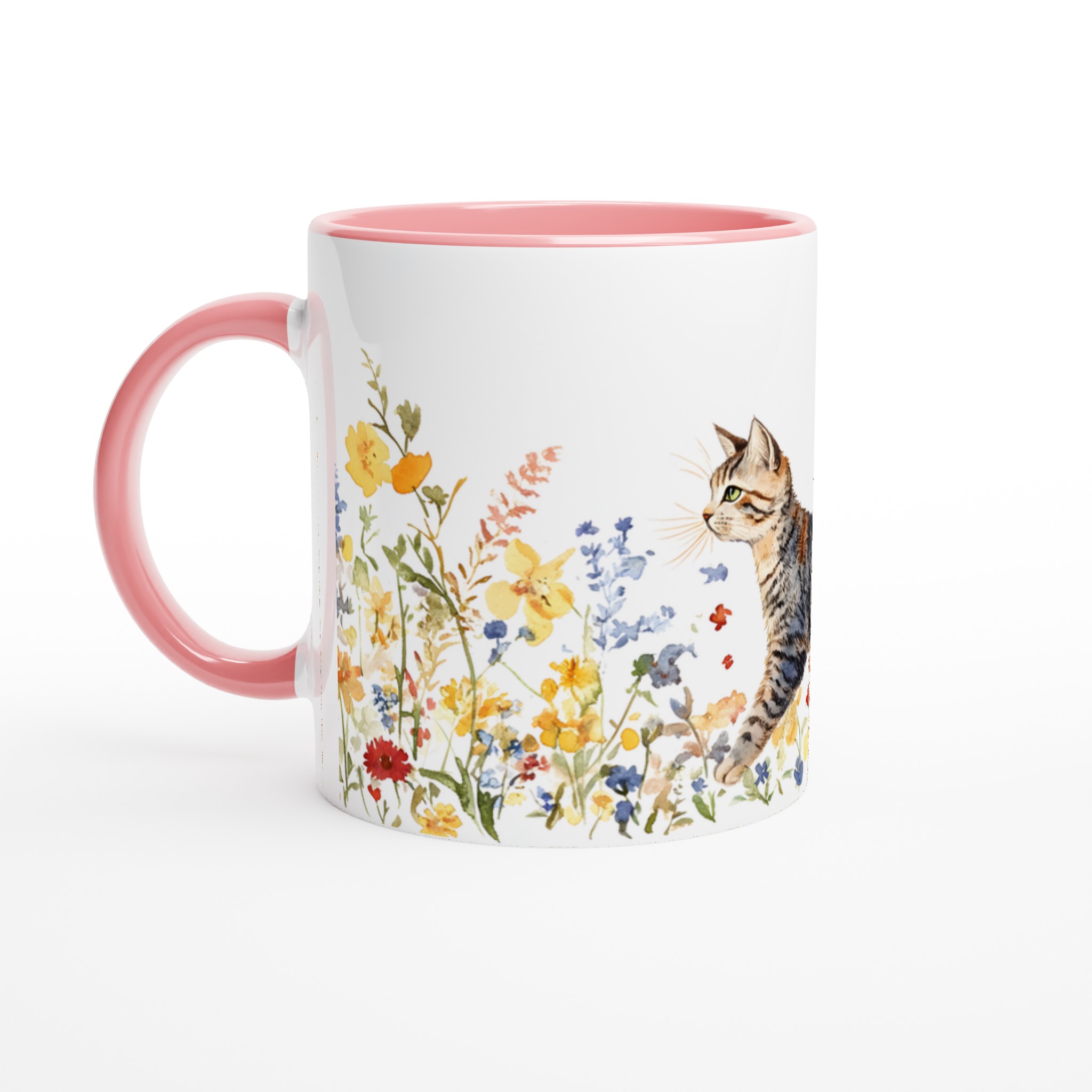 Katt bland Vårblommor – Akvarellmugg, 11oz Keramik 6 d9311902-c051-43b3-bdb1-c64c15328dcb