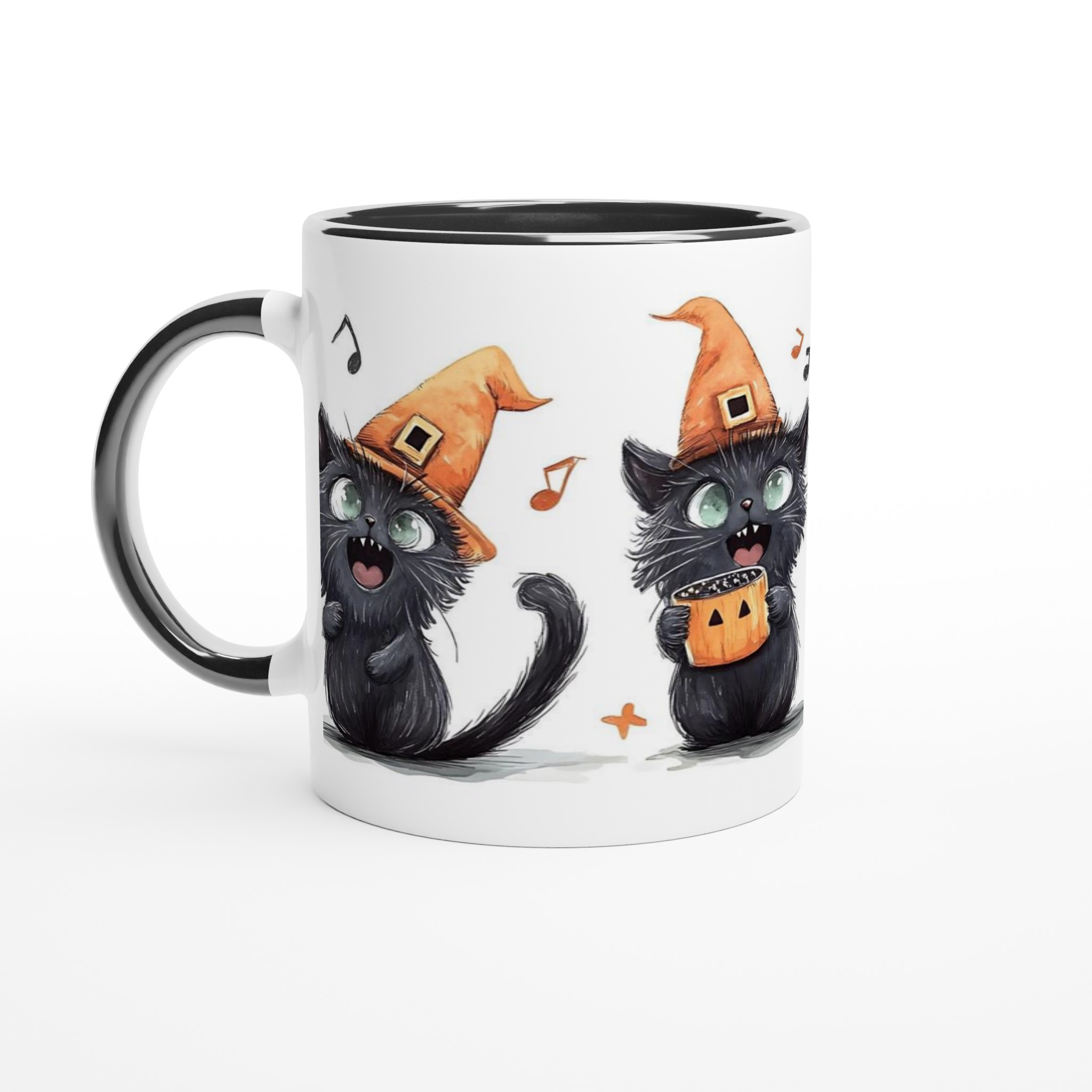 Busiga Halloween Kattar Mugg - Söta Svarta Katter med Häxhattar & Pumpalyktor i Din Valfria Färg 4 d980c93d-a4b7-4874-bcfc-79b71d0ca0c3
