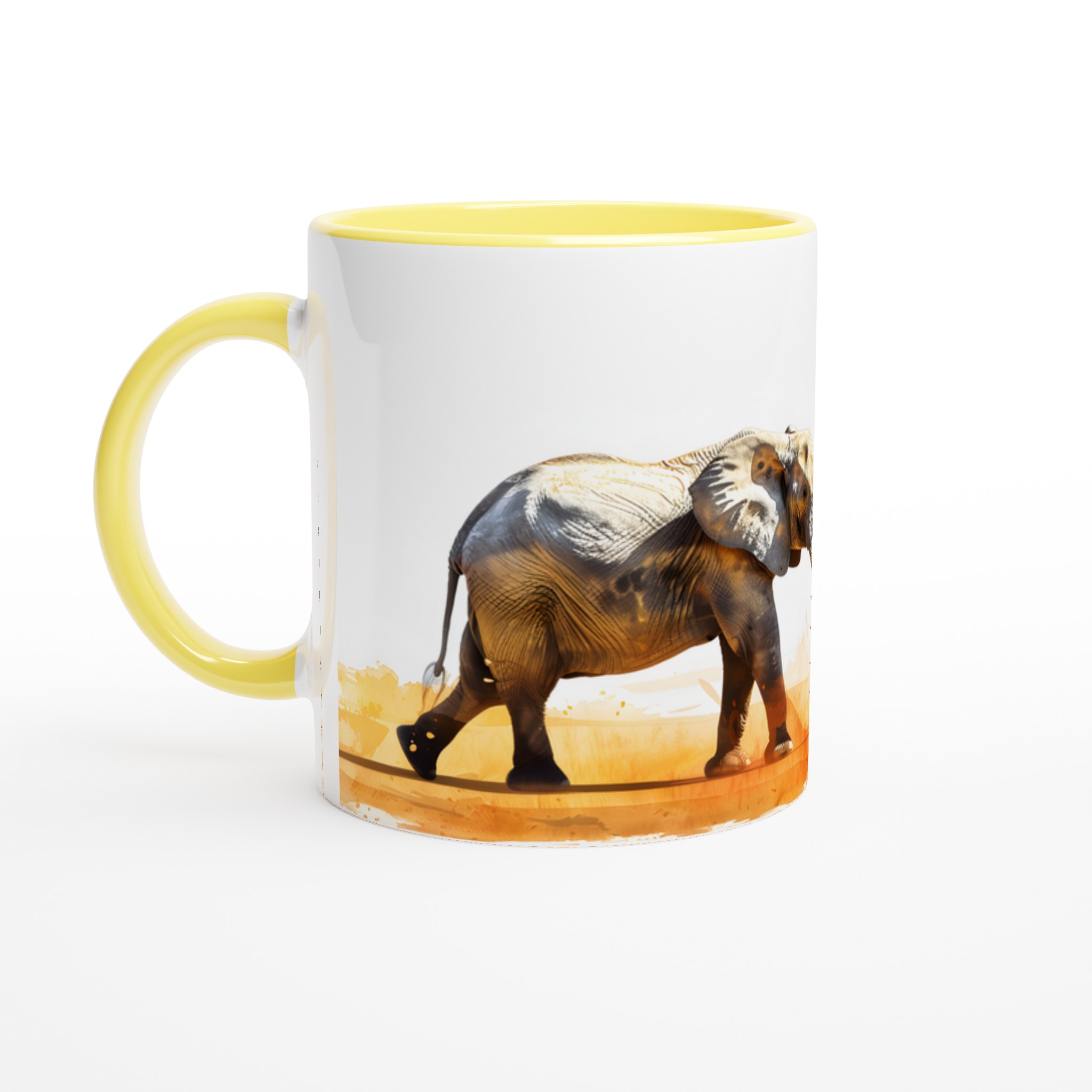 Mugg "Safari Elegans": Akvarellinspirerad Elefant i Livfull Orange – 11 oz Keramikmugg 3 d999c06d-5401-459c-843c-faa9bc625097
