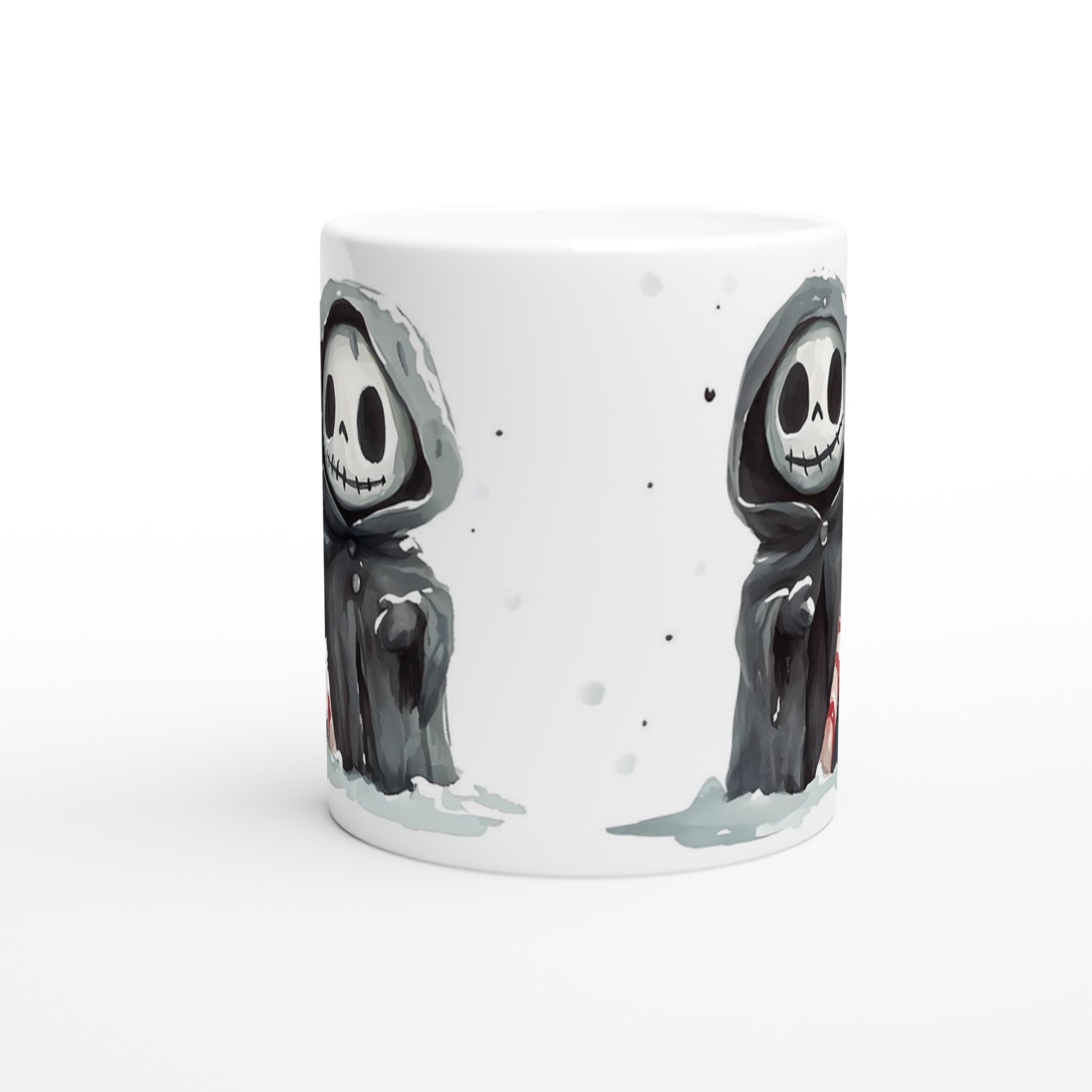 Söt Dödskalle med Polkagris Mugg - Vinterglädje & Charm i 11 oz Keramik, Välj Din Färg! 8 d9db615d-28e2-490f-8af8-e33da669e0c1