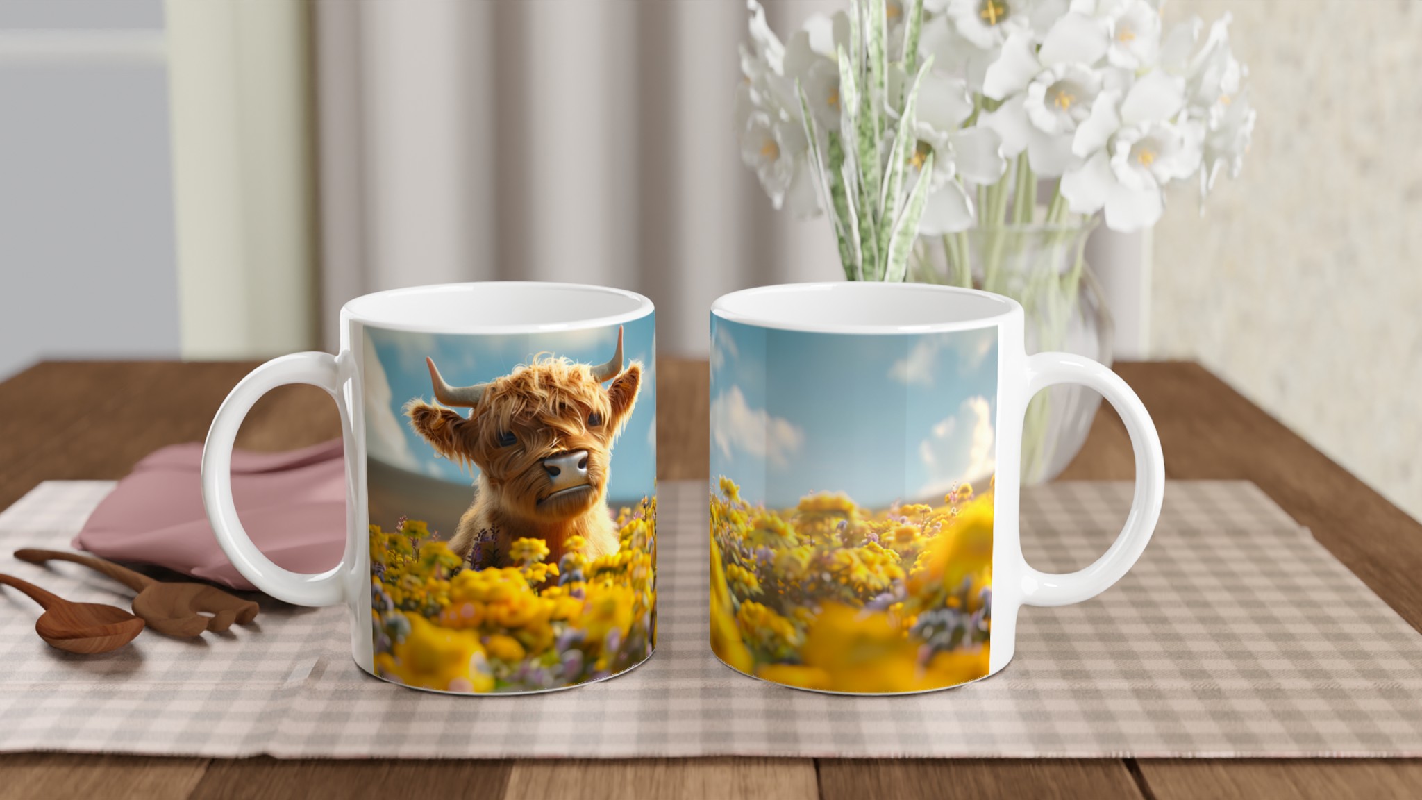 Charmig Highland Ko Mugg – Söt Djurdesign för Kaffeälskare i Åtta Färger, 11oz Keramisk Mugg 10 d9e3fe4c-a4e5-4319-bfbf-e69bca3d19d8
