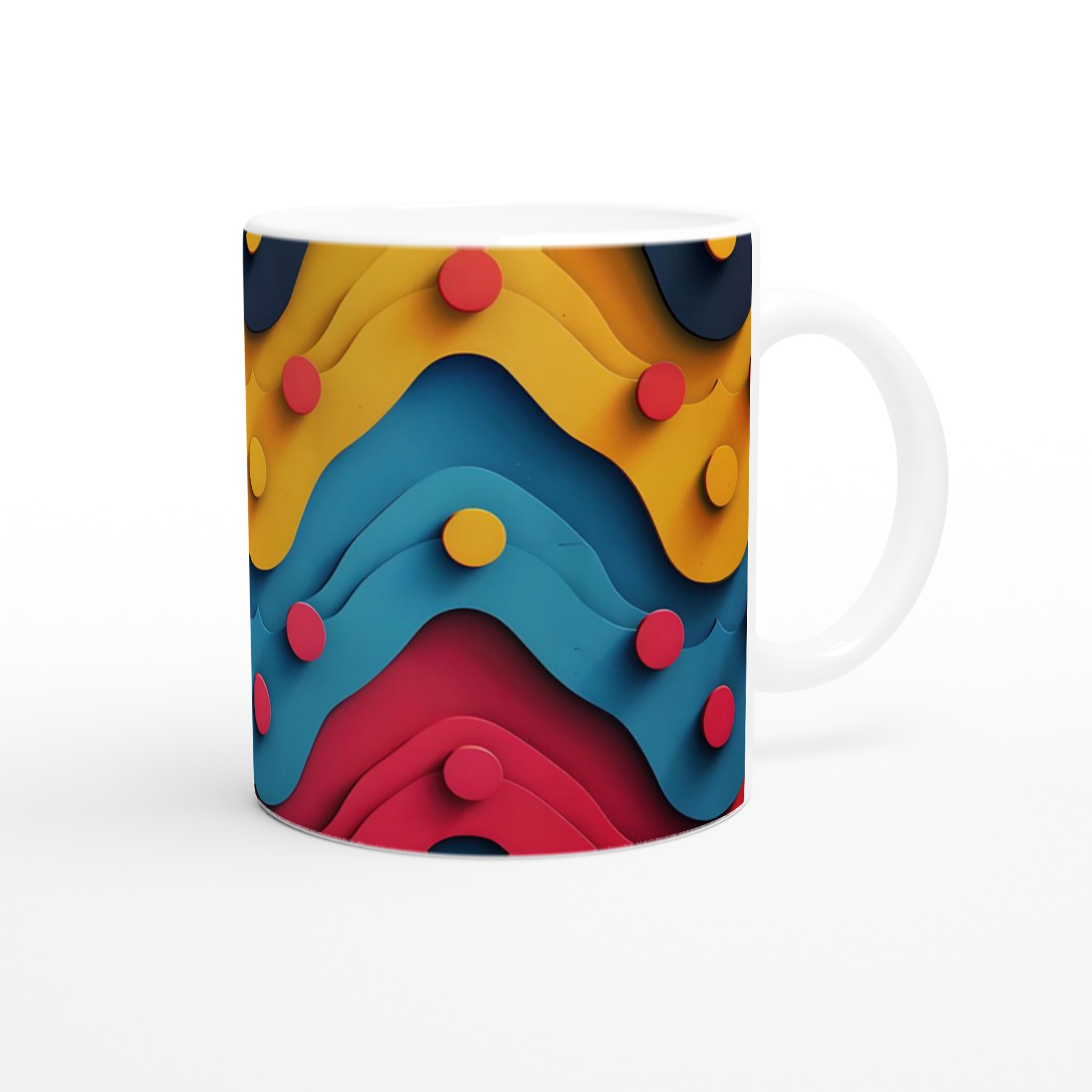 Abstrakt Vågmönster Keramisk Mugg - 11oz i Valfri Färg! 9 da3f7256-460c-44c0-8dfc-13933e63bedd