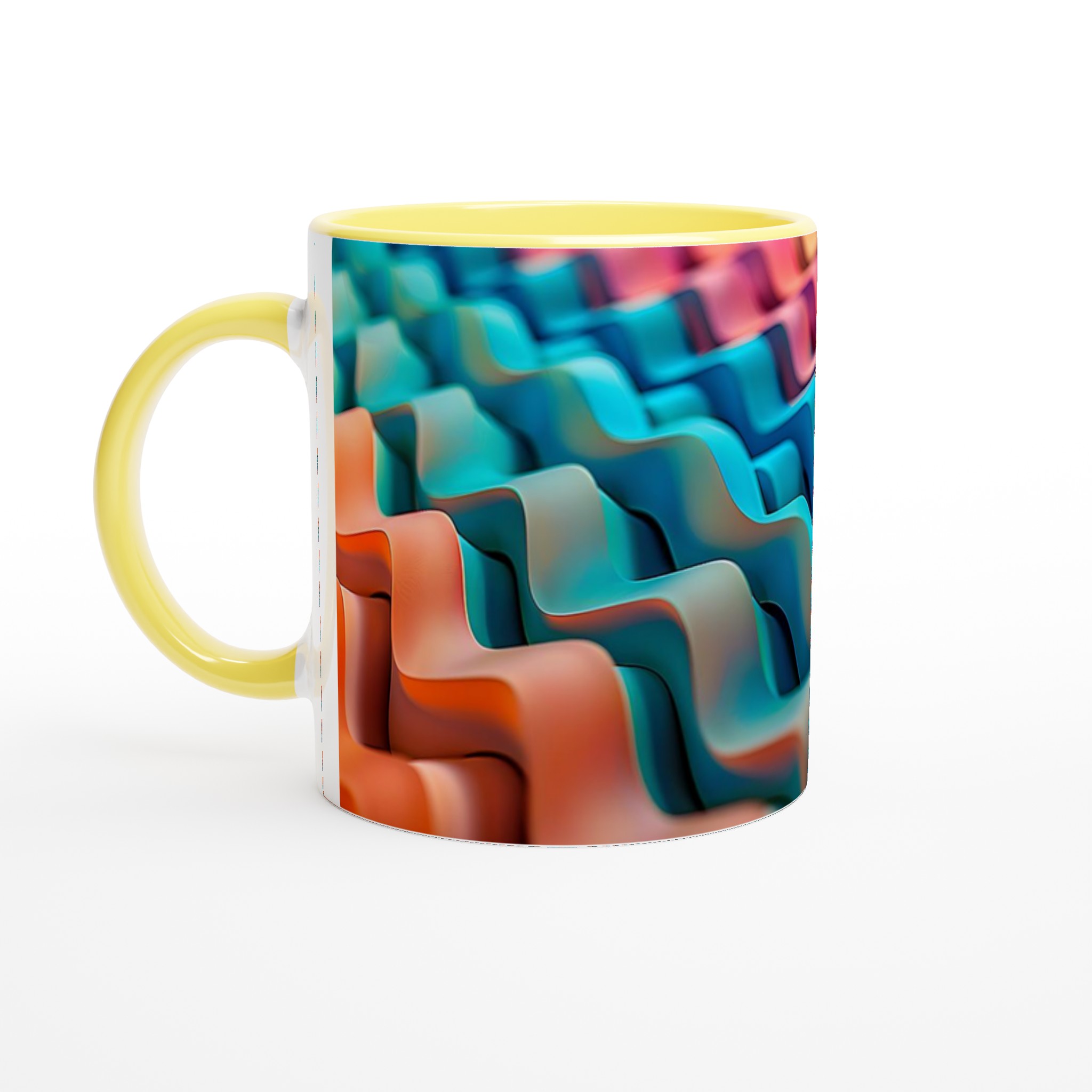Abstrakt Vågformad 11oz Keramisk Mugg – Färgglad Design för en Unik Kaffeupplevelse 3 da445269-3db6-4161-80a1-849333461720
