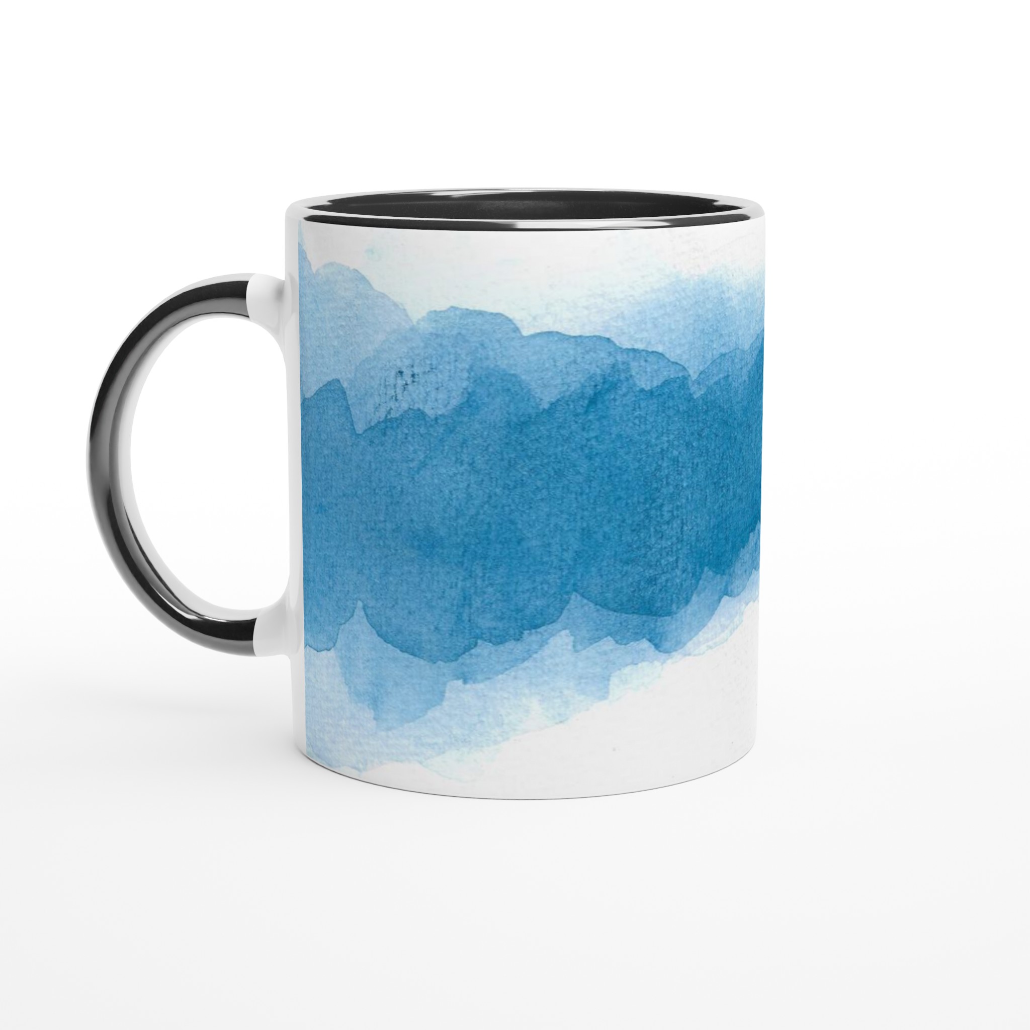 Vit 11oz keramisk mugg med djupblå aquarelldesign – välj bland sju levande keramfärger 4 da60306a-8026-4c89-a9ea-65bd4252b952