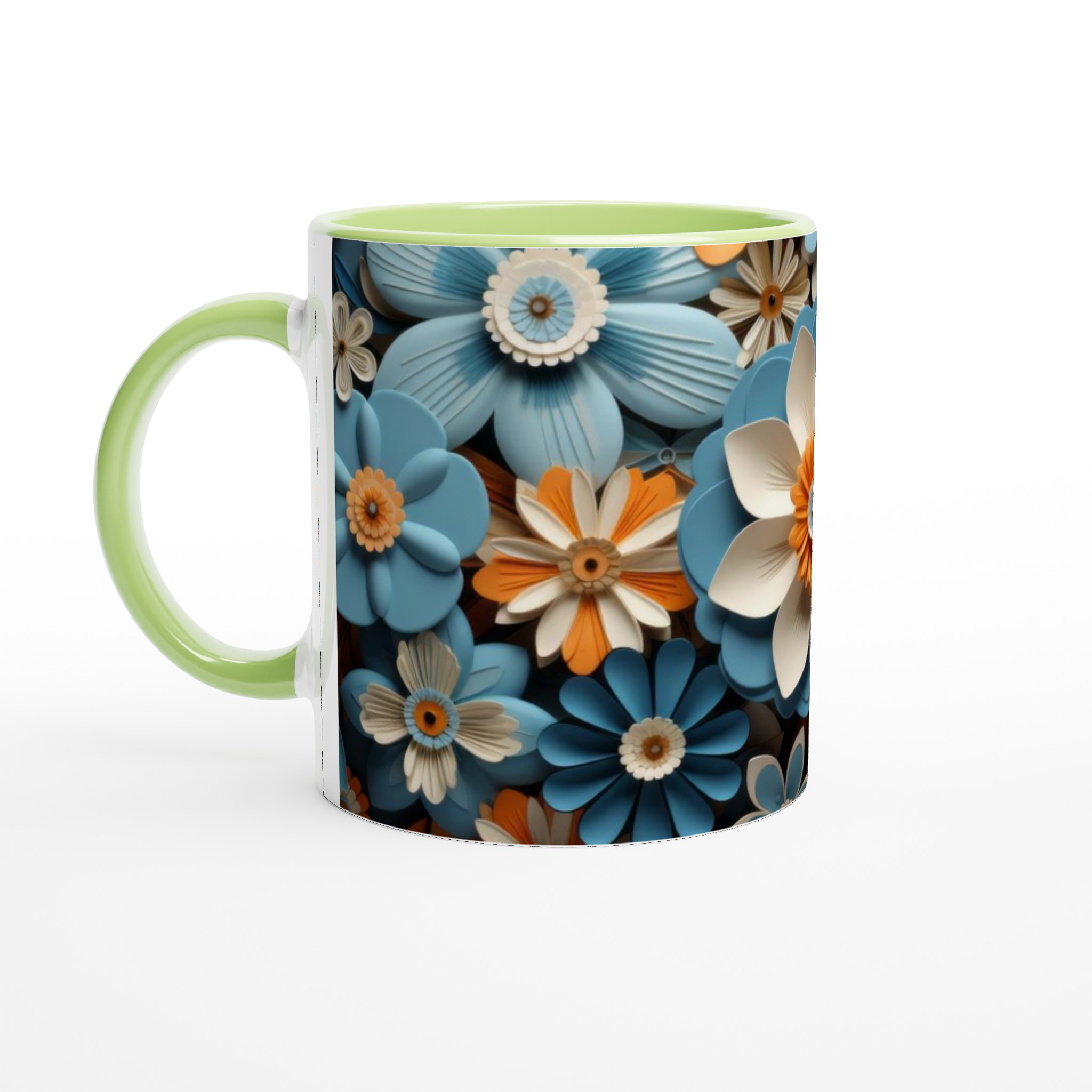Vit 11oz keramisk mugg med levande blommönster – välj din färg och gör varje kaffestund unik 7 da65f8cd-d08c-42dc-948e-ae98edeeb4fc