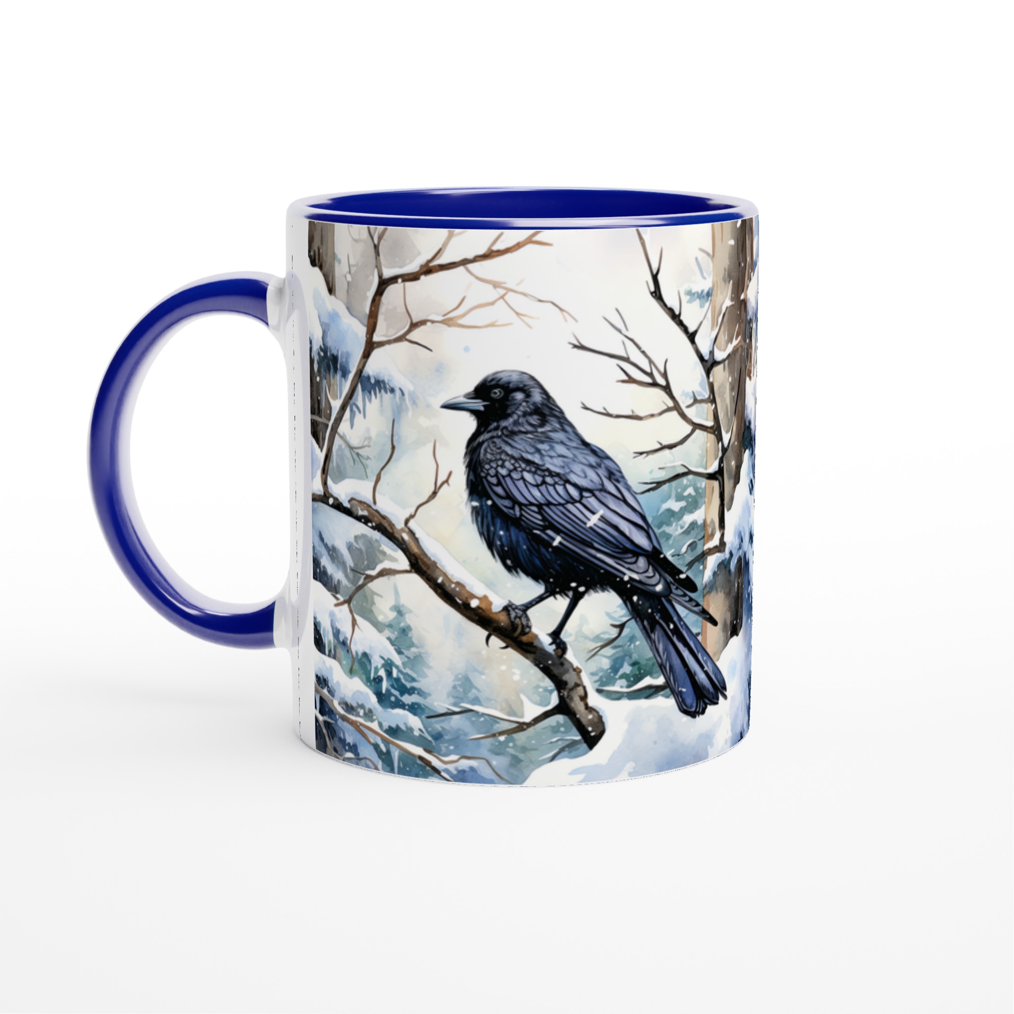 Vit 11oz keramisk mugg med vinterkråka - välj mellan sju eleganta keramiska färger 2 da931e62-e337-428a-8e01-349bc68ccff6