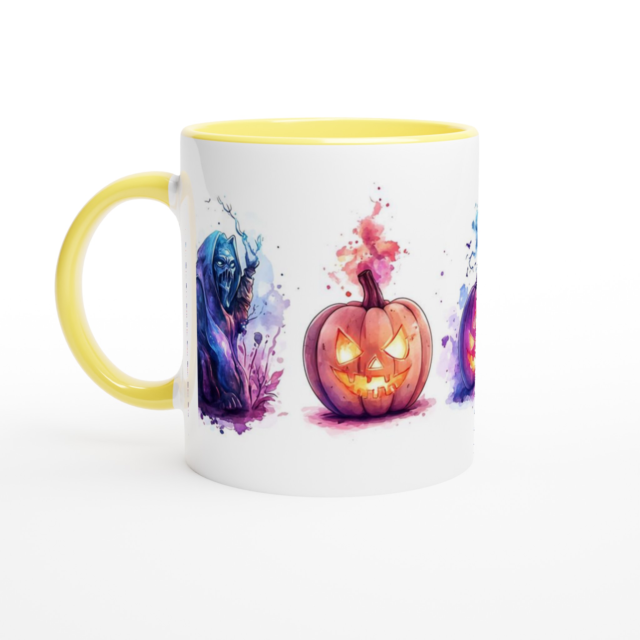 Vit 11oz keramisk mugg med Halloween-inspirerade mystiska motiv i flera färger 3 dad3b475-0c10-4ac8-8009-d20fe733ac8a