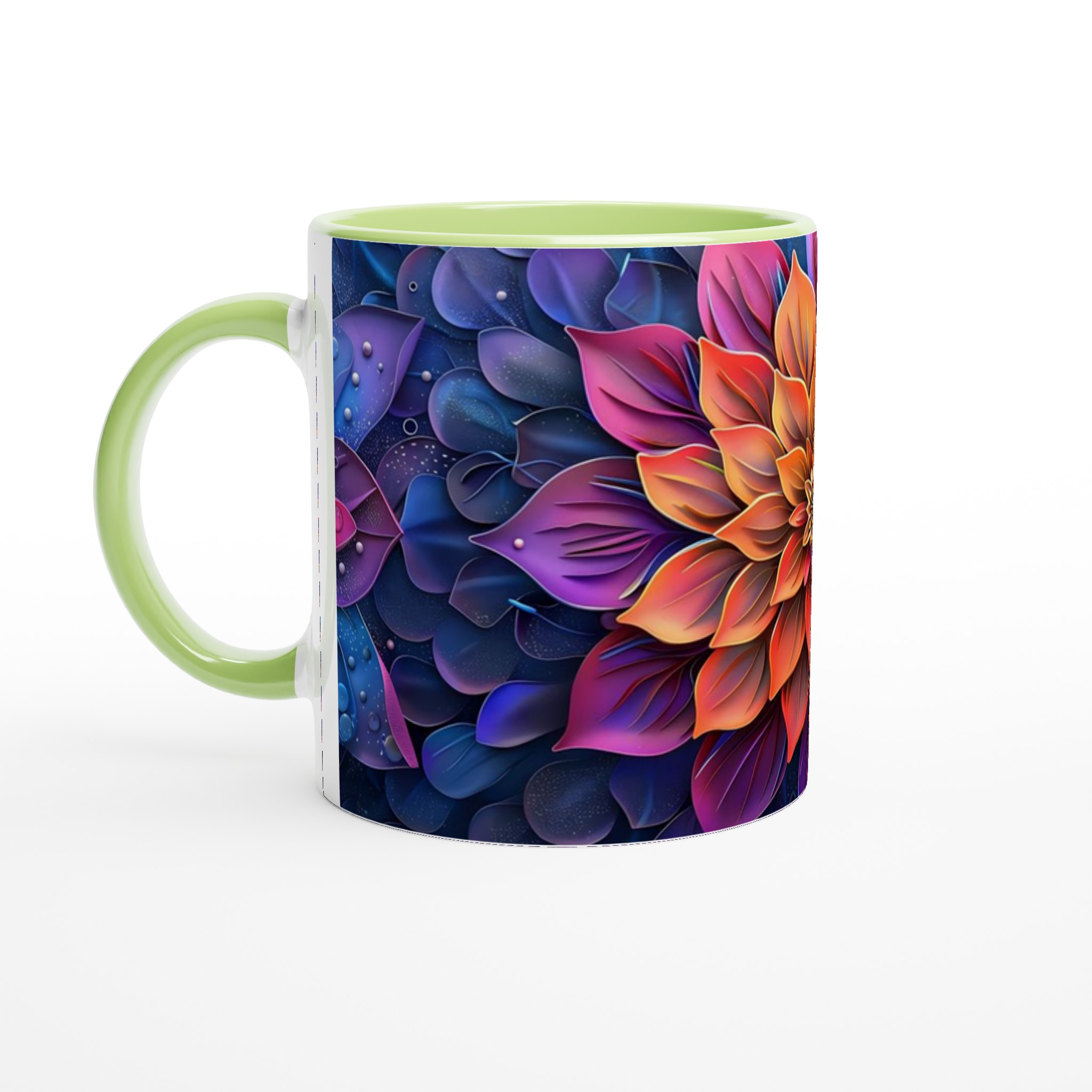 Abstrakt Mandala Blommig Keramikmugg – Vibrerande Färgstark 11oz Kaffemugg 7 dade7cc5-e27b-4fab-bf44-39962395f744