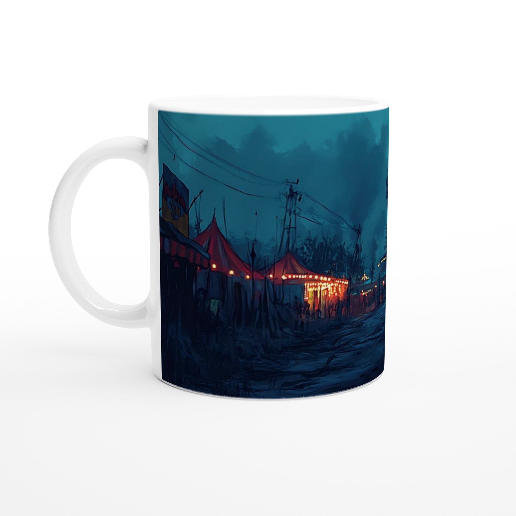 Mystisk Skräckcirkus Mugg – 11 oz Keramisk Kaffemugg i Ditt Val av 7 Färger 1 db00c32d-d037-460c-82ce-6386b6103aab