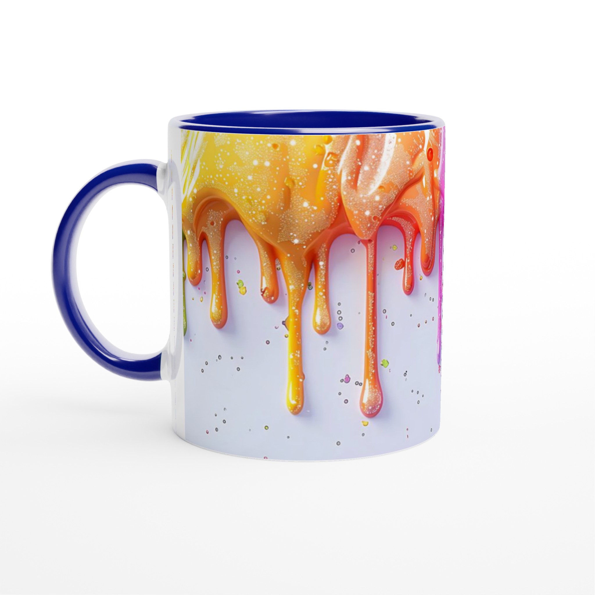 Rainbow Glitter Drip Keramikmugg - 11oz, Välj din favoritfärg för en magisk kaffestund! 2 dbe80877-ac51-4a85-bd4f-2538d26b4e03