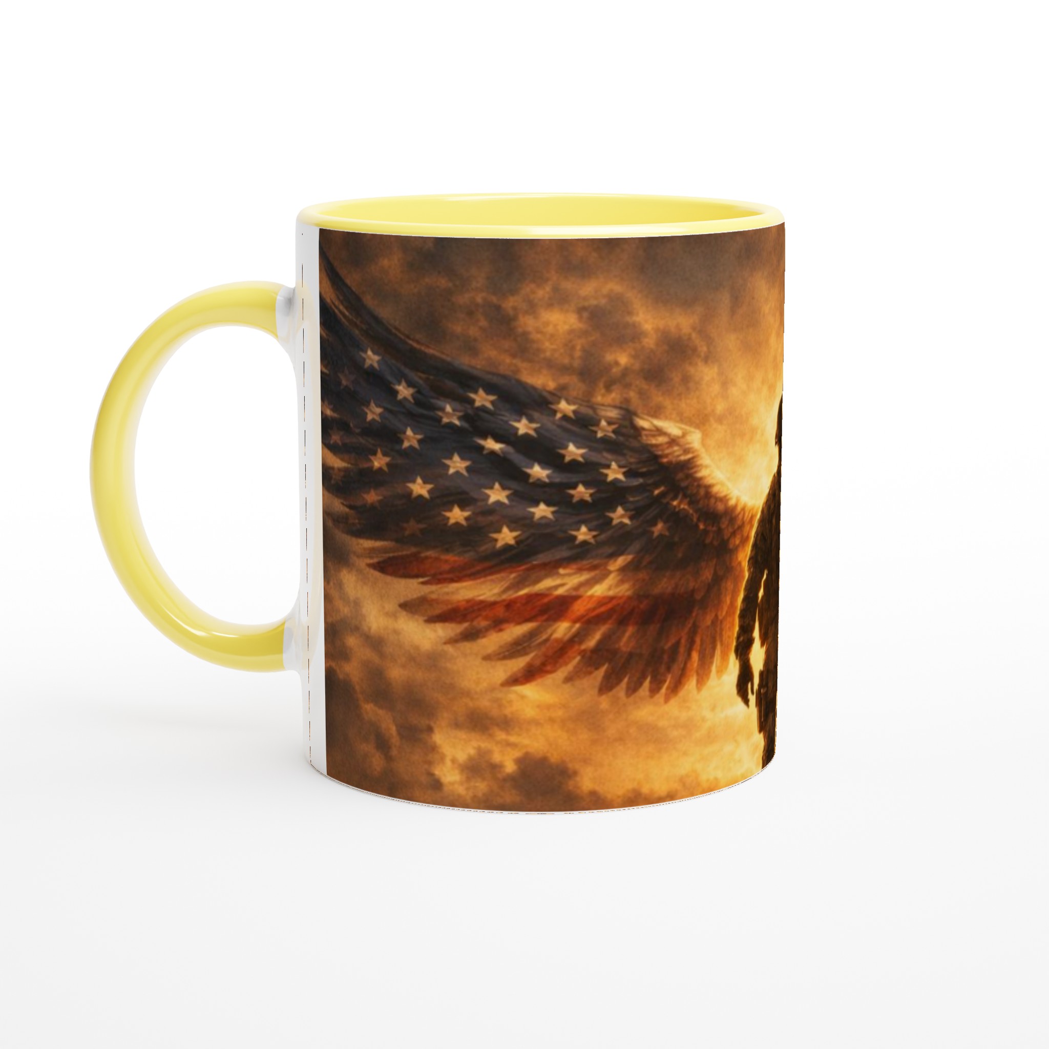 Vit 11oz keramisk mugg med patriotiskt ängelmotiv – välj din favoritfärg för kraftfull stilstilståndning 3 dc00319b-0236-4931-aa22-1b3c11e8f92e