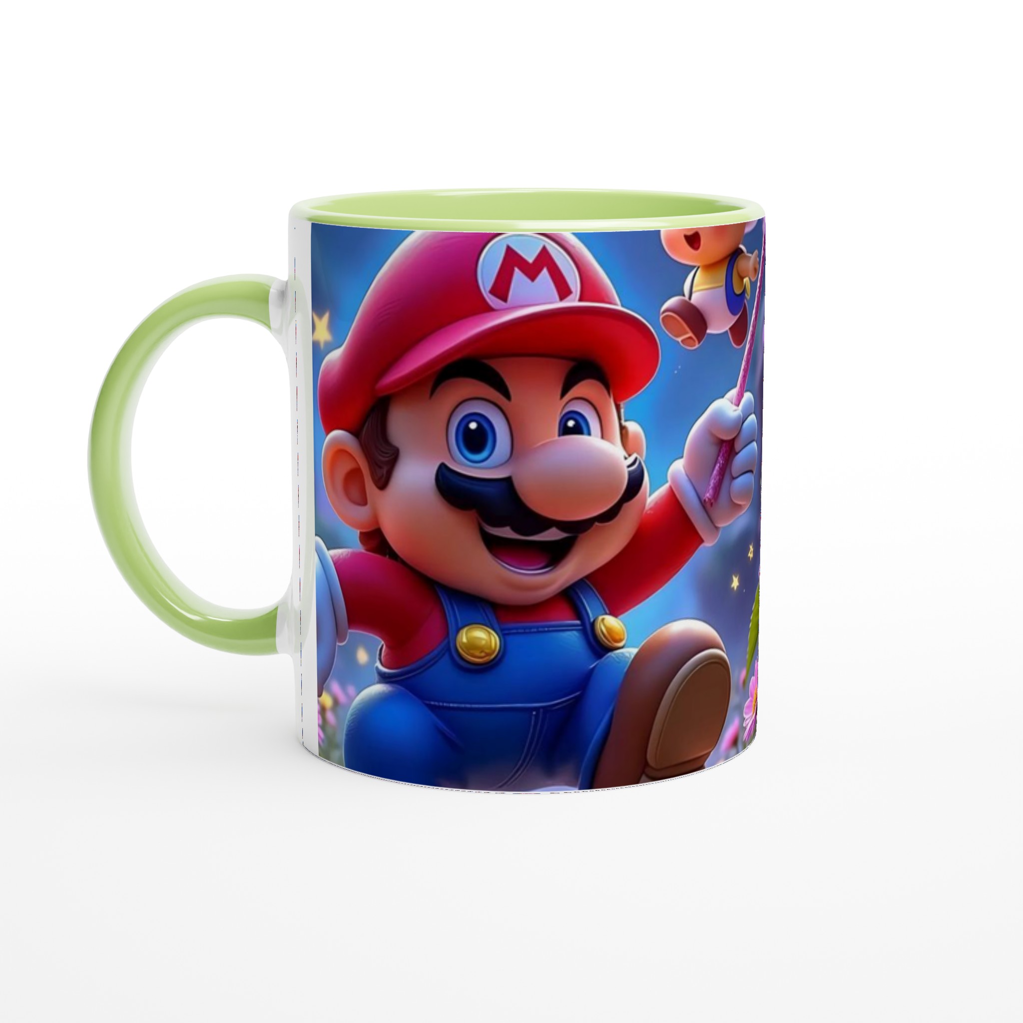 Vit 11oz keramisk mugg med färgstarkt och lekfullt Super Mario-motiv – välj din favoritfärg 7 dc041510-480a-4bbc-9b98-d451d1470cb1