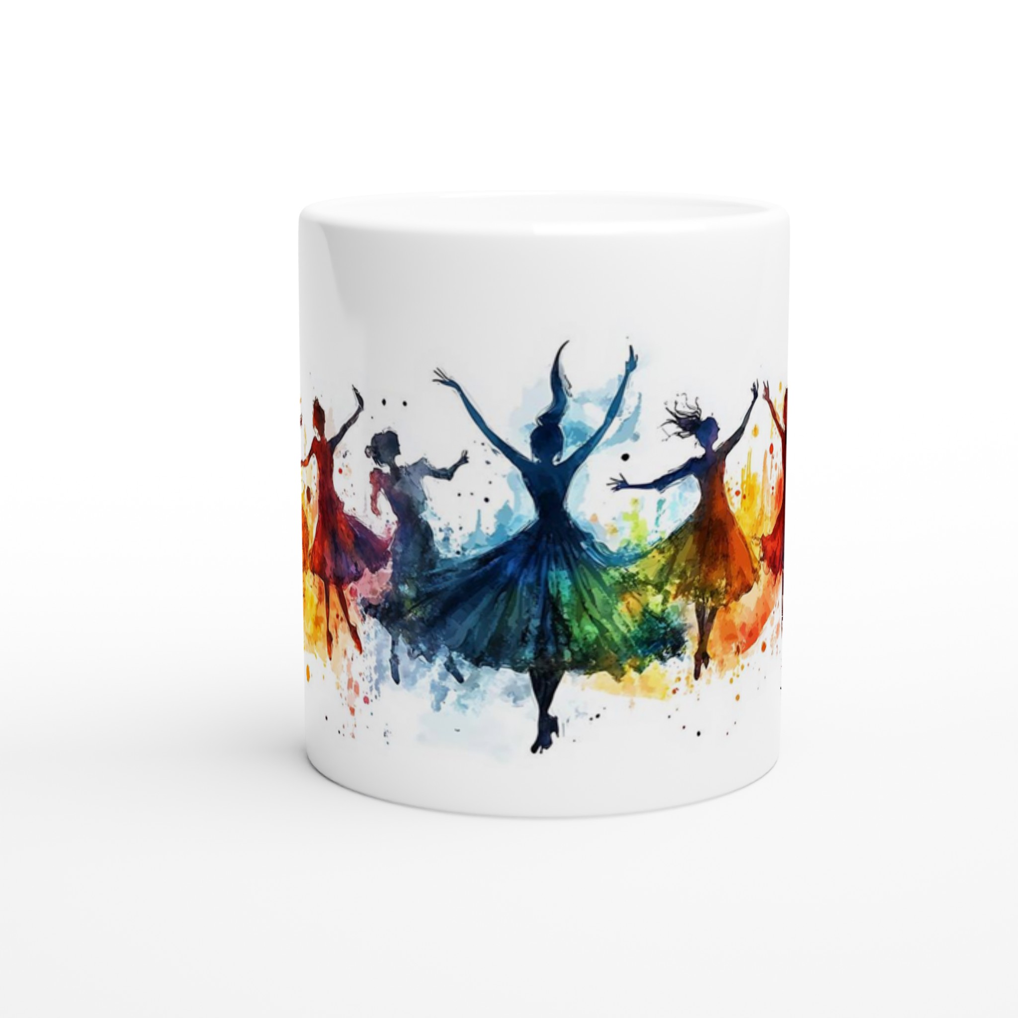 Dansande Ballerinas – Färgstark Akvarellmugg – 11oz Keramisk Kaffemugg i Valfri Färg 9 dc4f2e38-0b98-4493-9289-f8e85e347d05