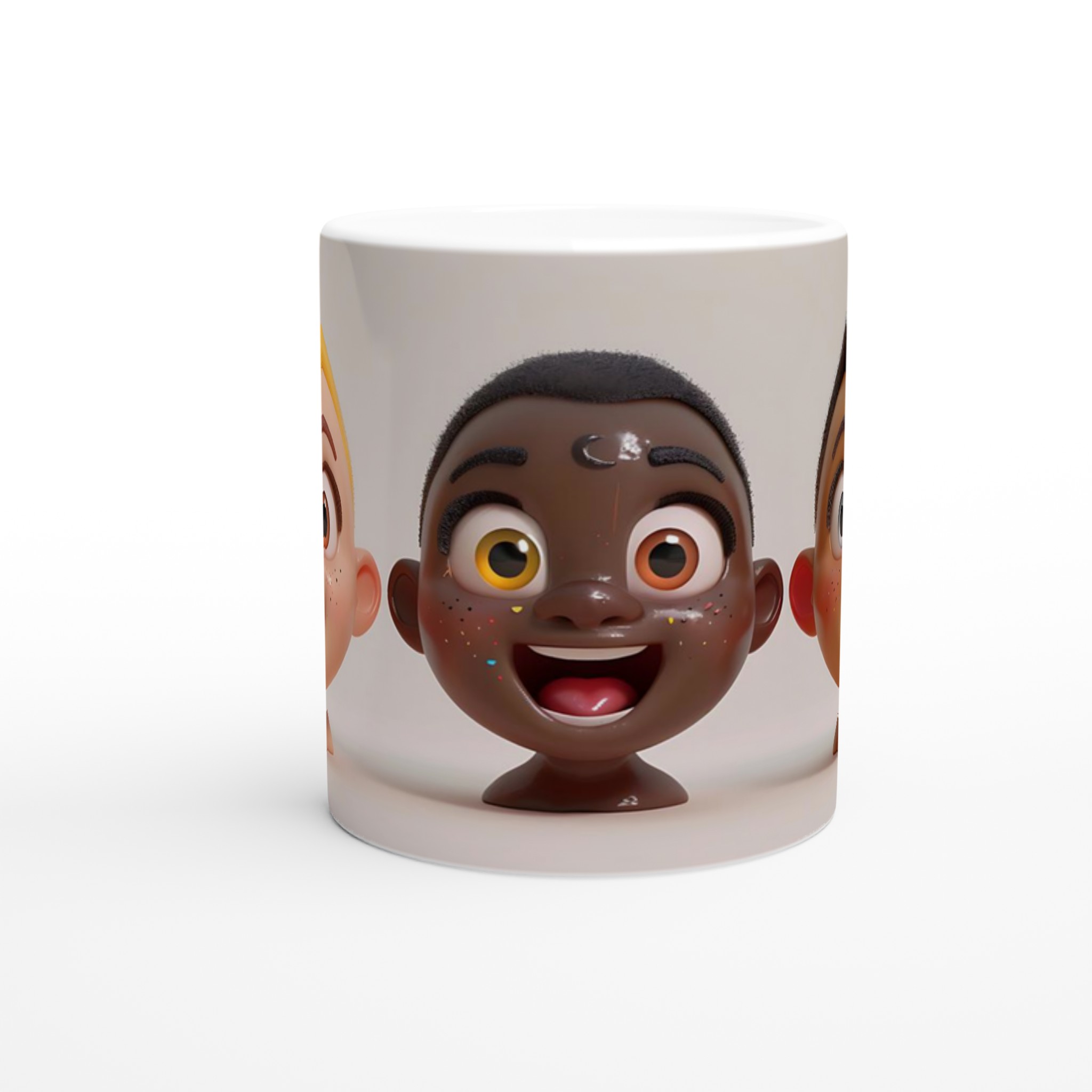 Glad Mångfald: 11oz Keramikmugg med Lekfulla Ansiktsmotiv i Flera Färger 8 dc622e7d-d852-49bc-92a2-f82e7cc71234