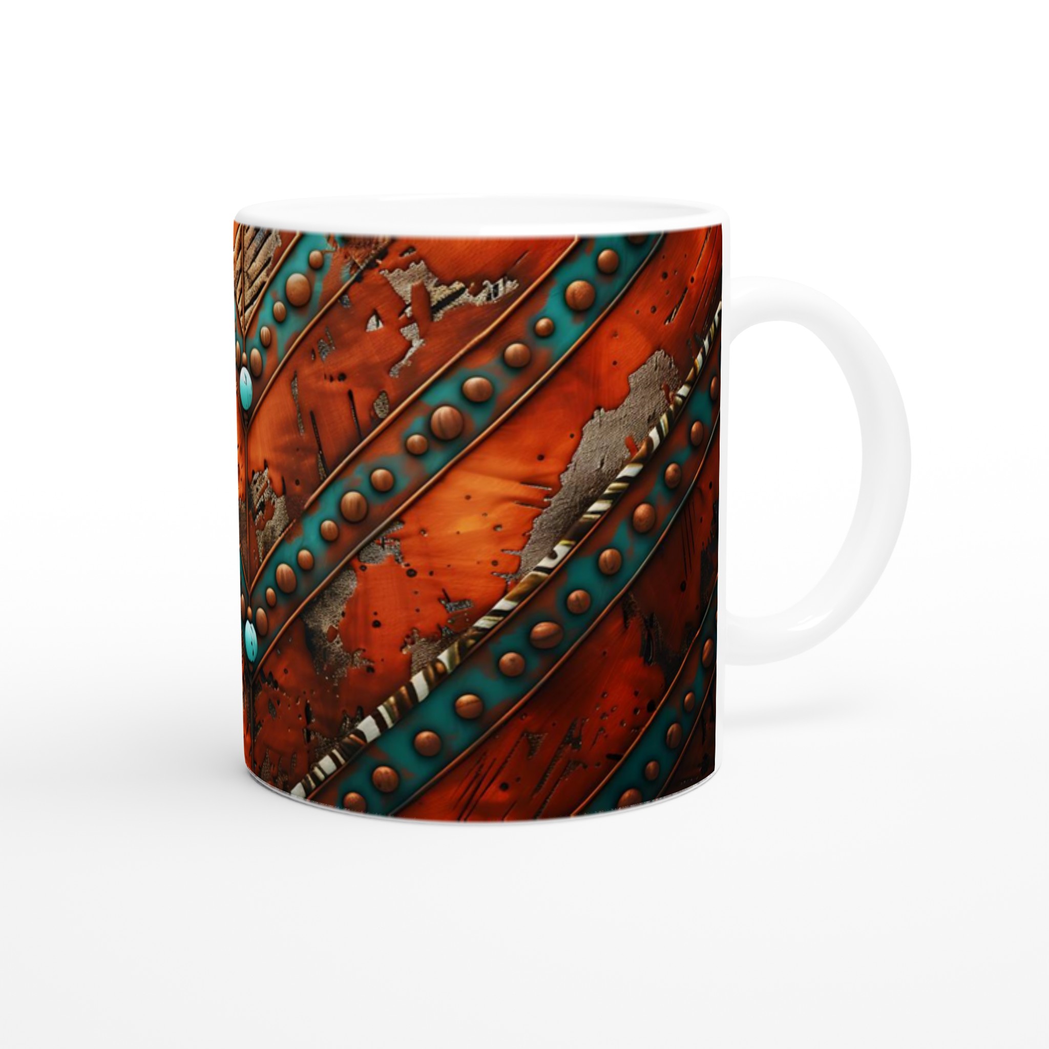 Premium 11oz Keramisk Mugg med Rustik, Konstnärlig Design i Sju Färgstarka Nyanser 9 dc915141-ac65-4fbf-a7fc-93f961001086