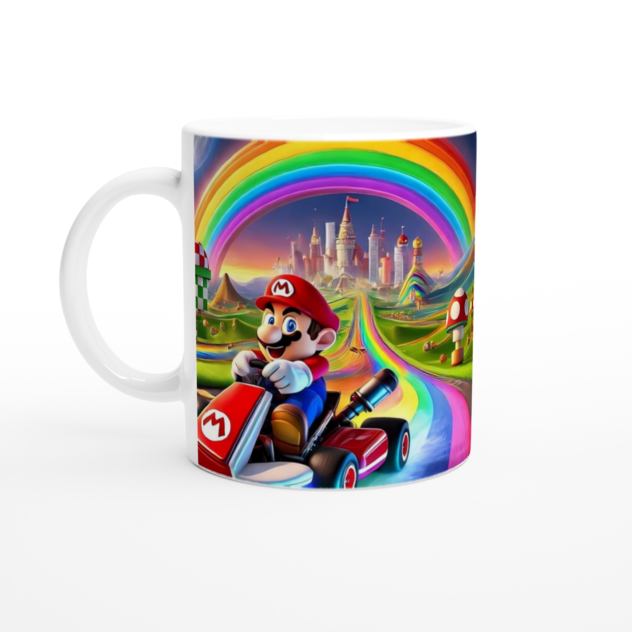 Keramisk 11 oz mugg med livfull Mario Kart-inspirerad regnbågsdesign i flera färgval 1 dca1897b-6673-44f7-8b53-e941ebd81885