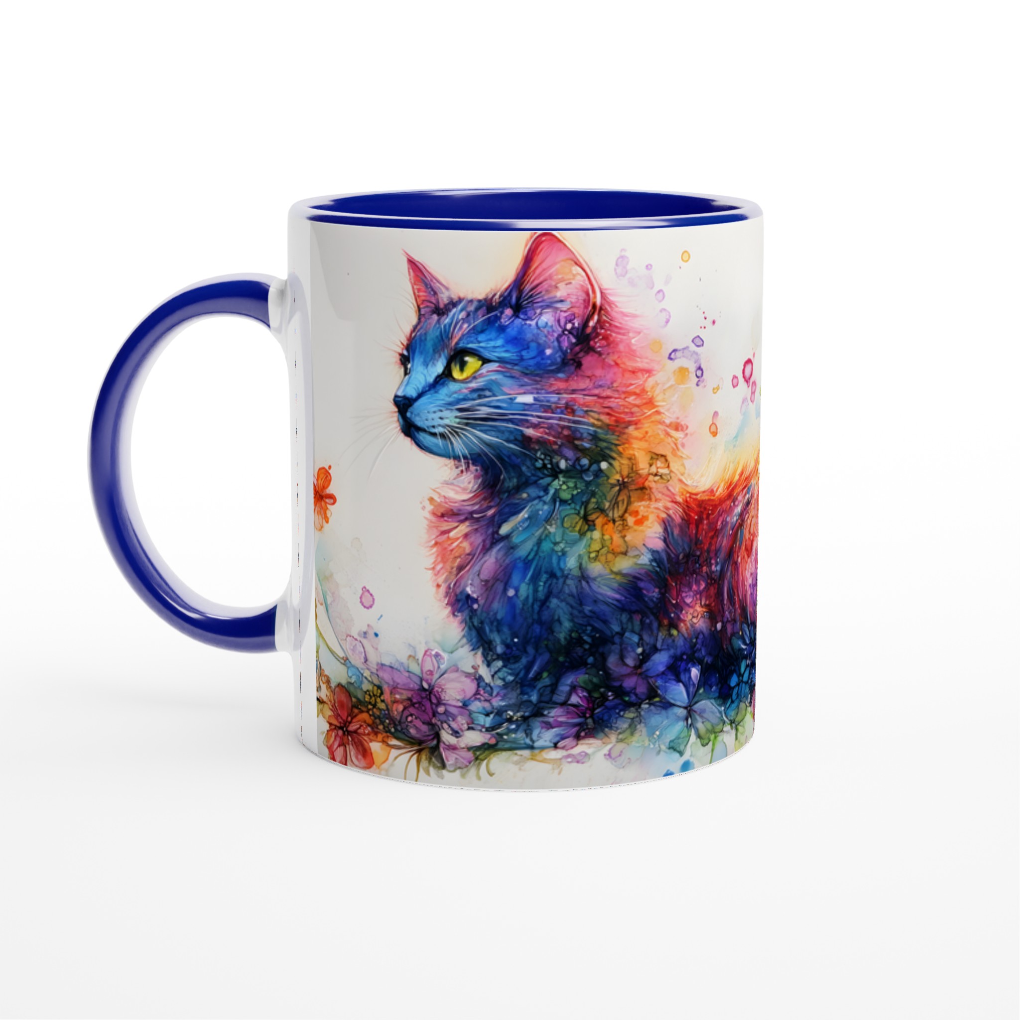 Färgsprakande Kattaquarell Keramisk Mugg – Konstnärlig Kaffestund med Valfri Färg! 2 dcd64f83-b363-4941-a645-c116bfe2cc17