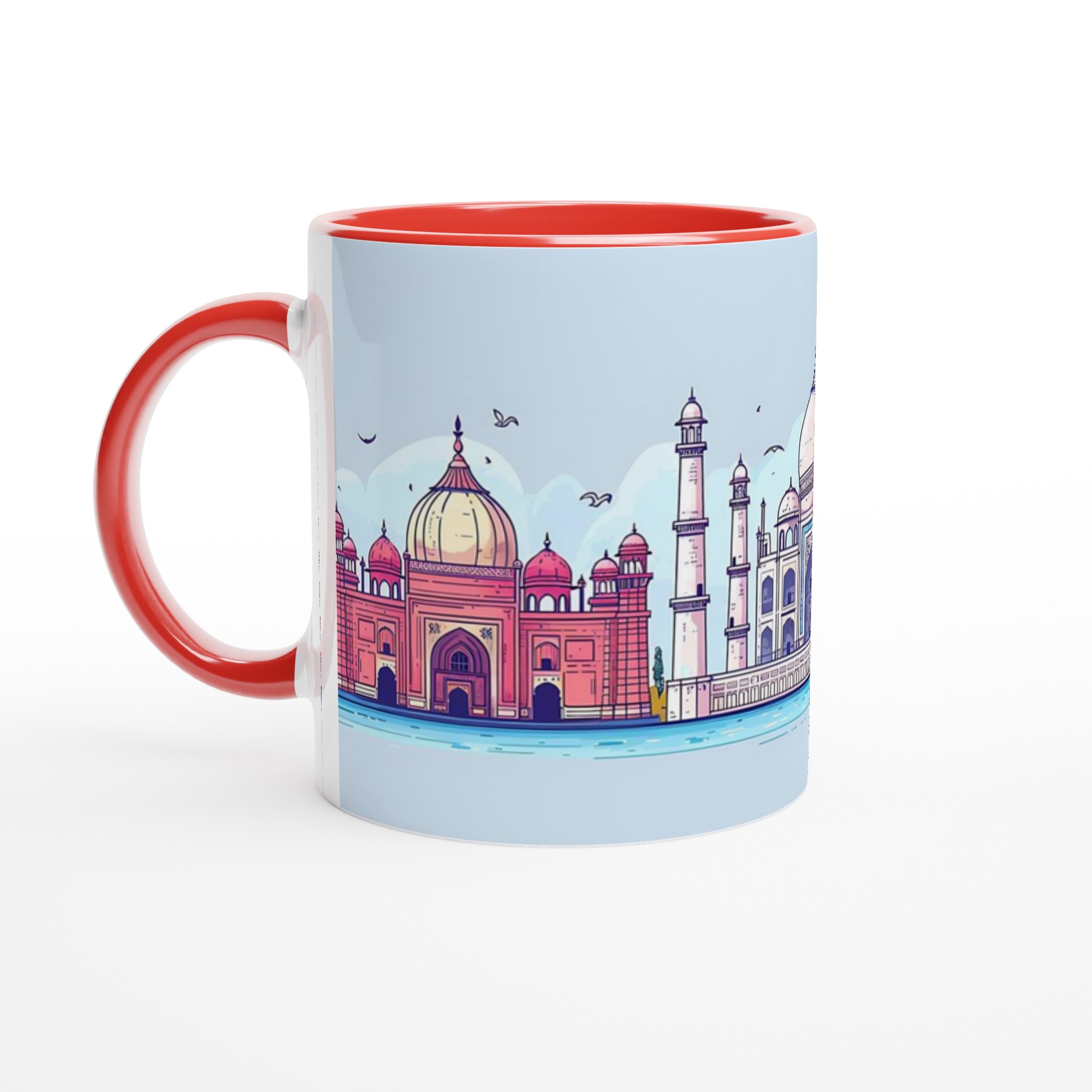 Indiska Ikoner Mugg: Historiska Landmärken i Pastell – 11 oz Keramikmugg 5 dcdbc5b0-9a8f-4b48-8096-2078bb61a795