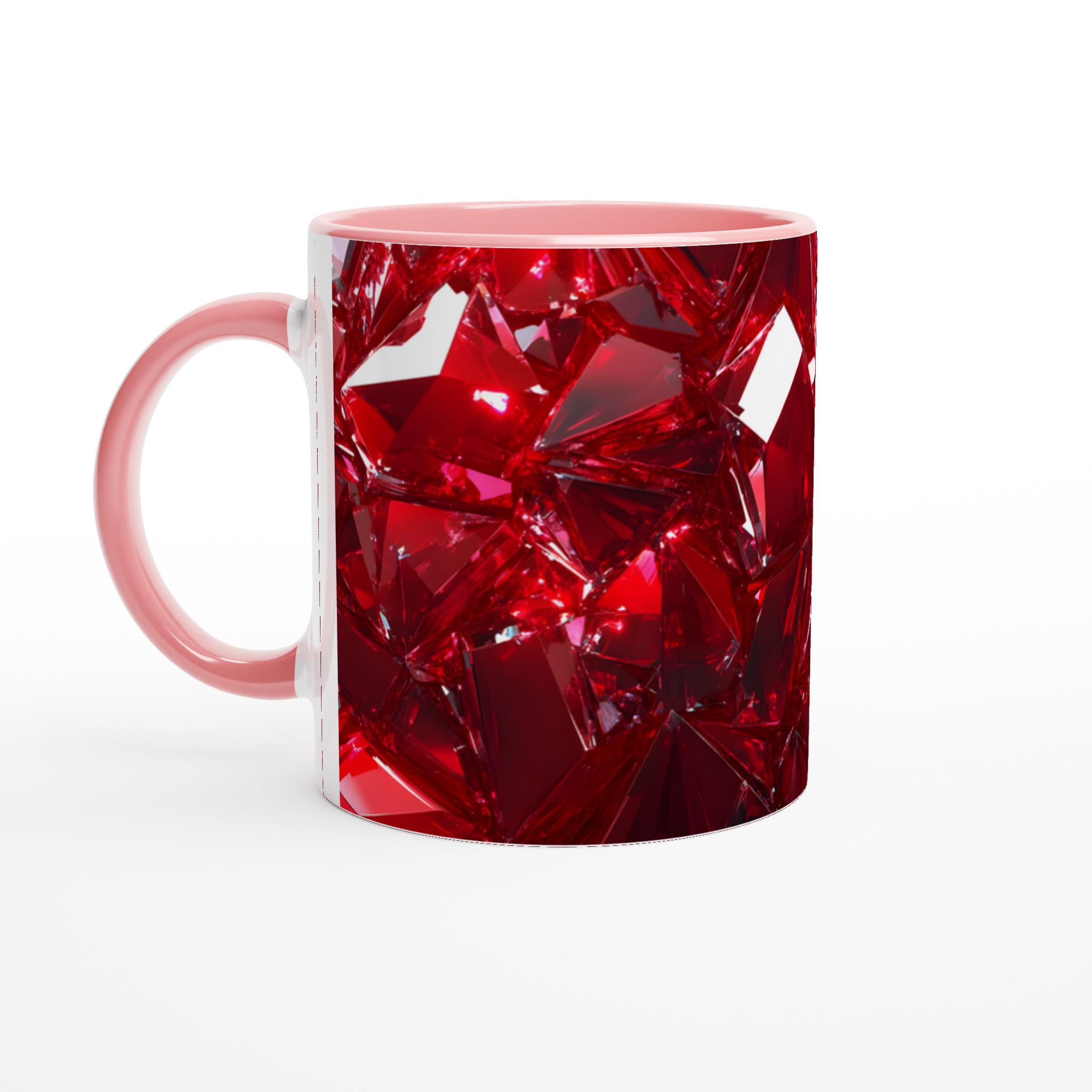 Rubinröd 11oz Keramisk Mugg – Geometrisk Kristall Design, Välj din Favoritfärg! 6 dced6916-3bd3-4d96-afe1-0069fbe981cd