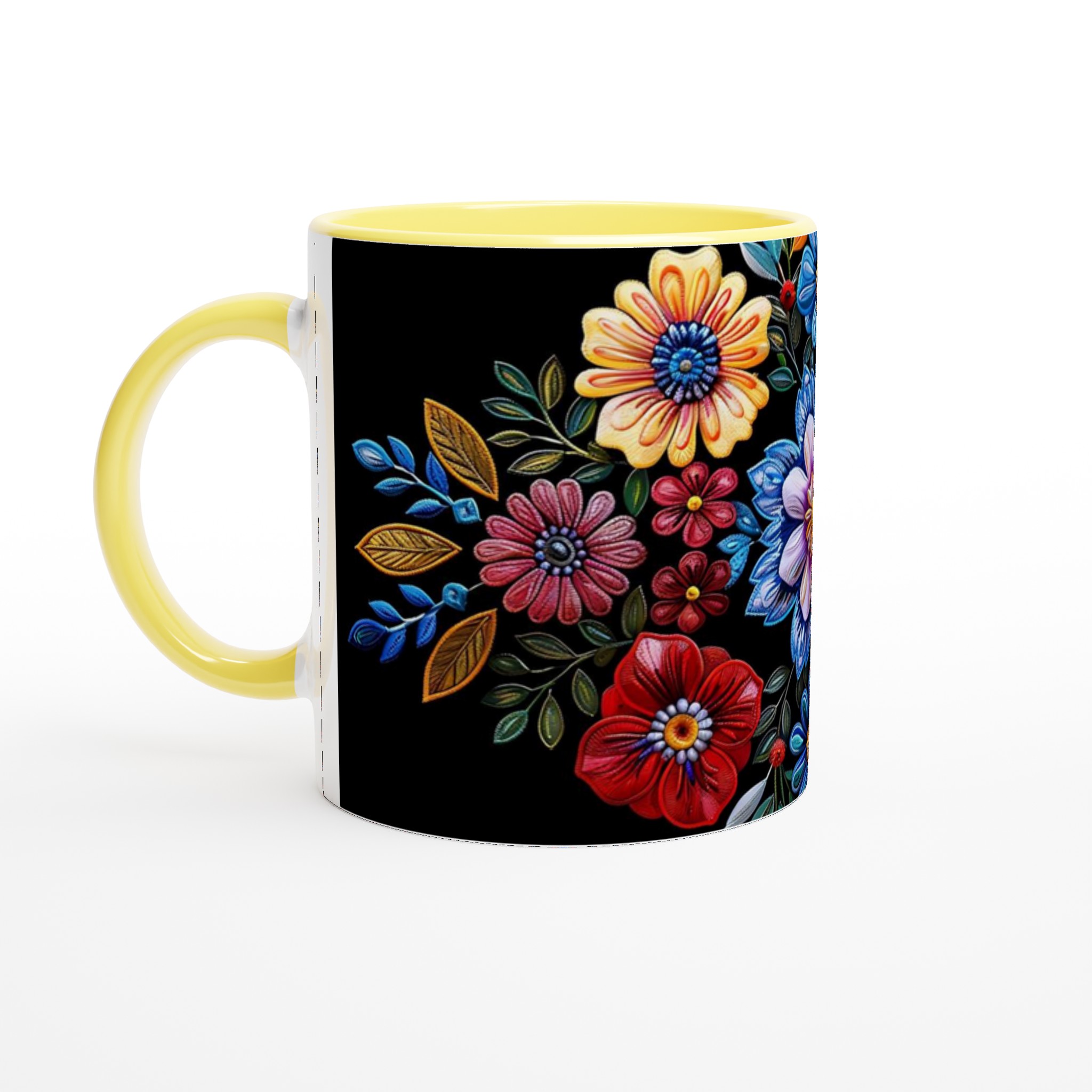 Färgglad Blommig Keramikmugg – Konstnärlig Design i 7 Livfulla Färger 3 dd09453f-751b-4ce6-b1a7-9f0a21068de9