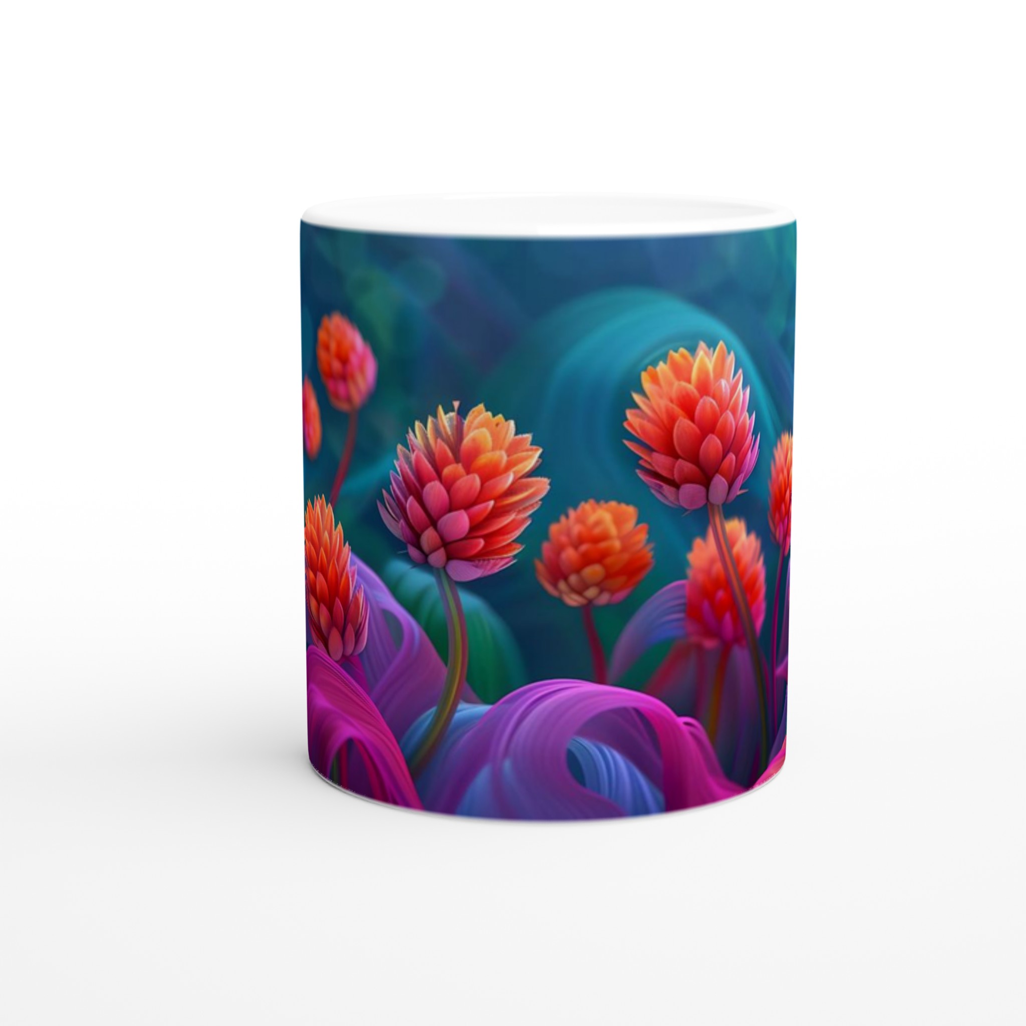 Abstrakt Blomstermugg: Levande Orange & Magenta i 11oz Keramik – Välj Din Färg! 8 dd0b6800-8a5d-458c-b74d-afecdb2e1b8b