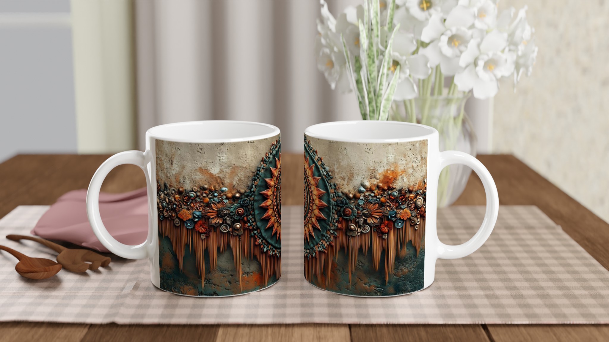 Aztec Sun Mandala Mugg - Vibrerande, Unik Keramikmugg i ditt val av sju färger 10 dd0d07fe-6661-45b8-a033-c04d62c75e7d