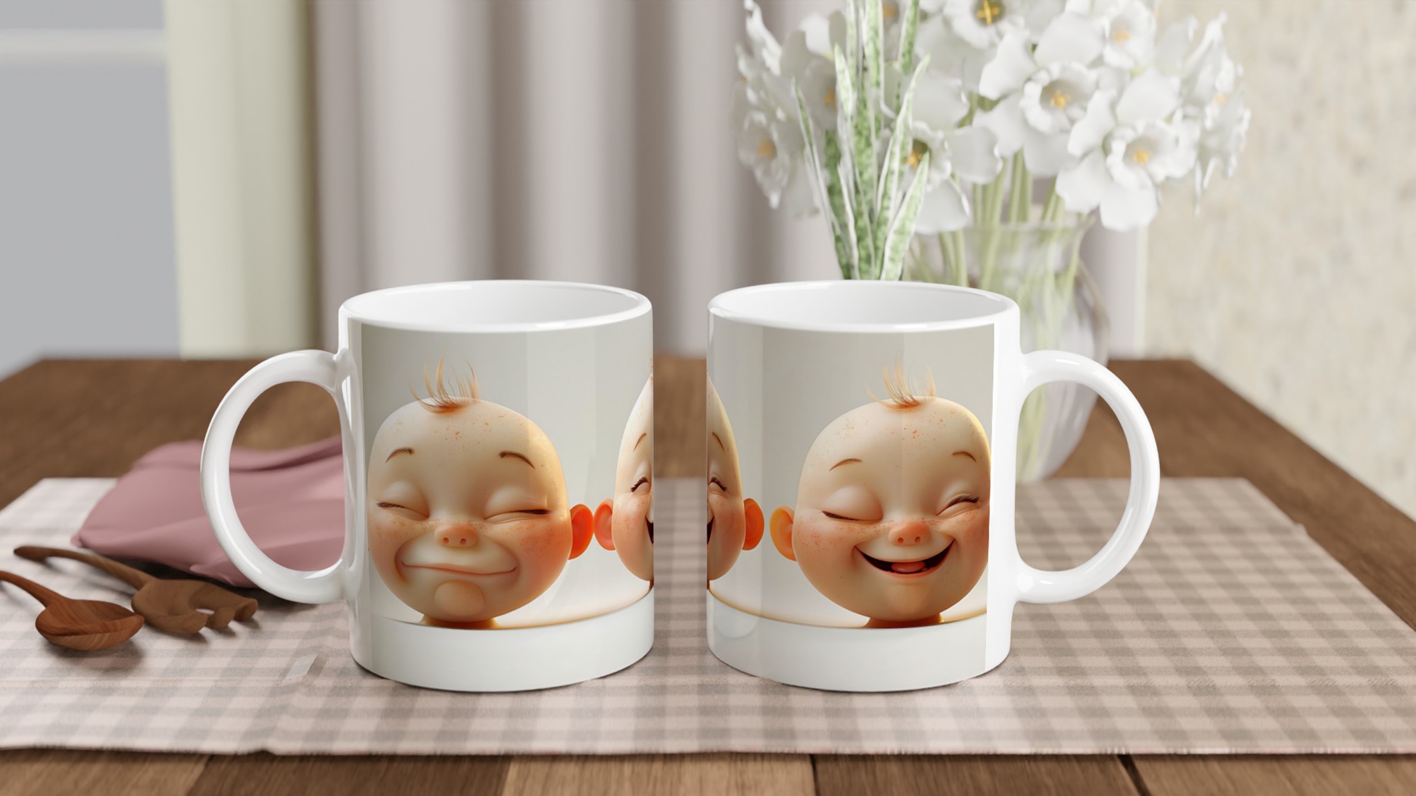 Glad Bebis Mugg - Söt Keramisk Kaffemugg med Lekfulla Ansiktsuttryck i 7 Färger 10 dd1db7c3-b250-457f-961d-baeecca2a8e4