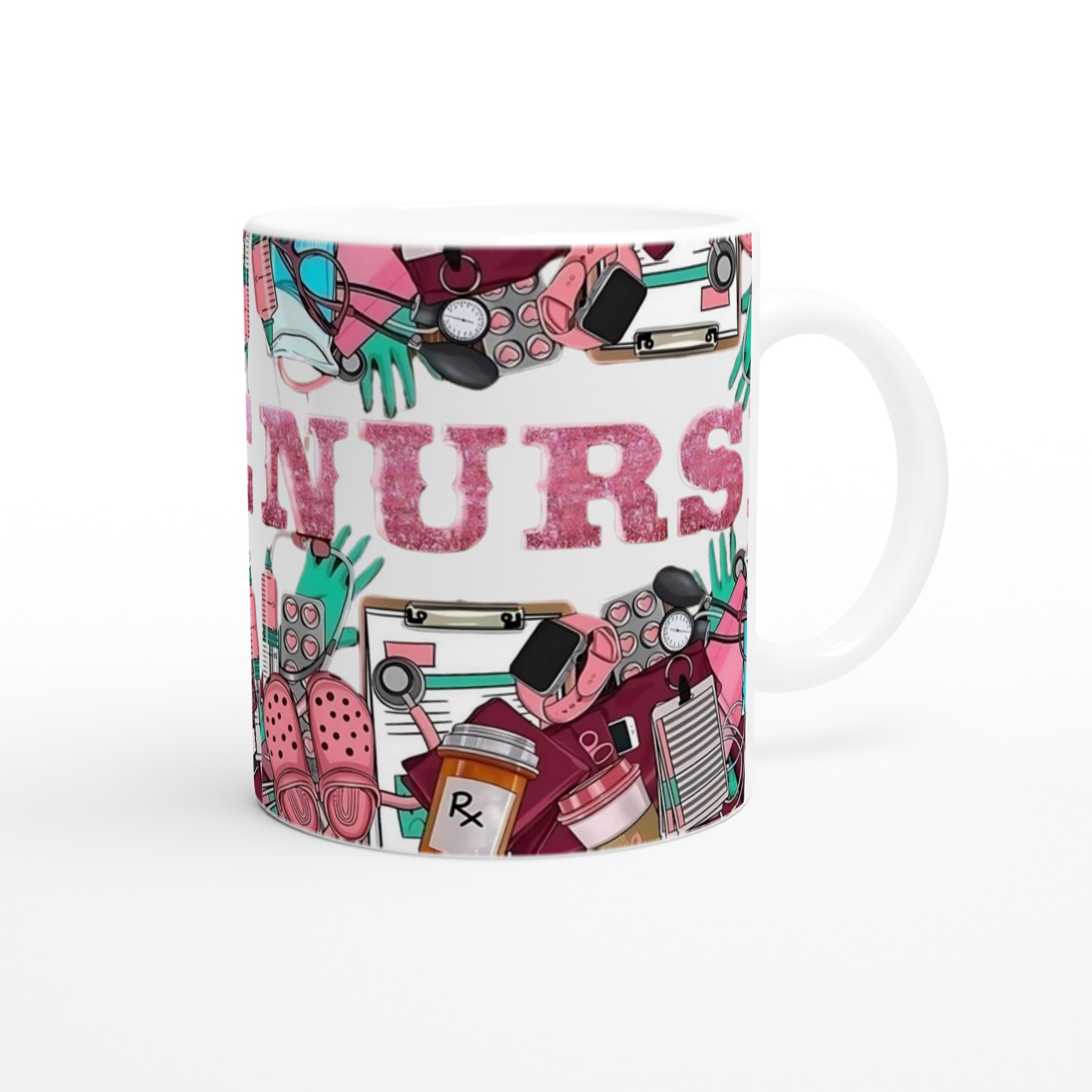 Keramisk mugg 11oz med rosa Nurse-design – välj bland 7 färgstarka keramfärger 9 dd2a14ca-a89d-4931-b9f2-40fee14019c7