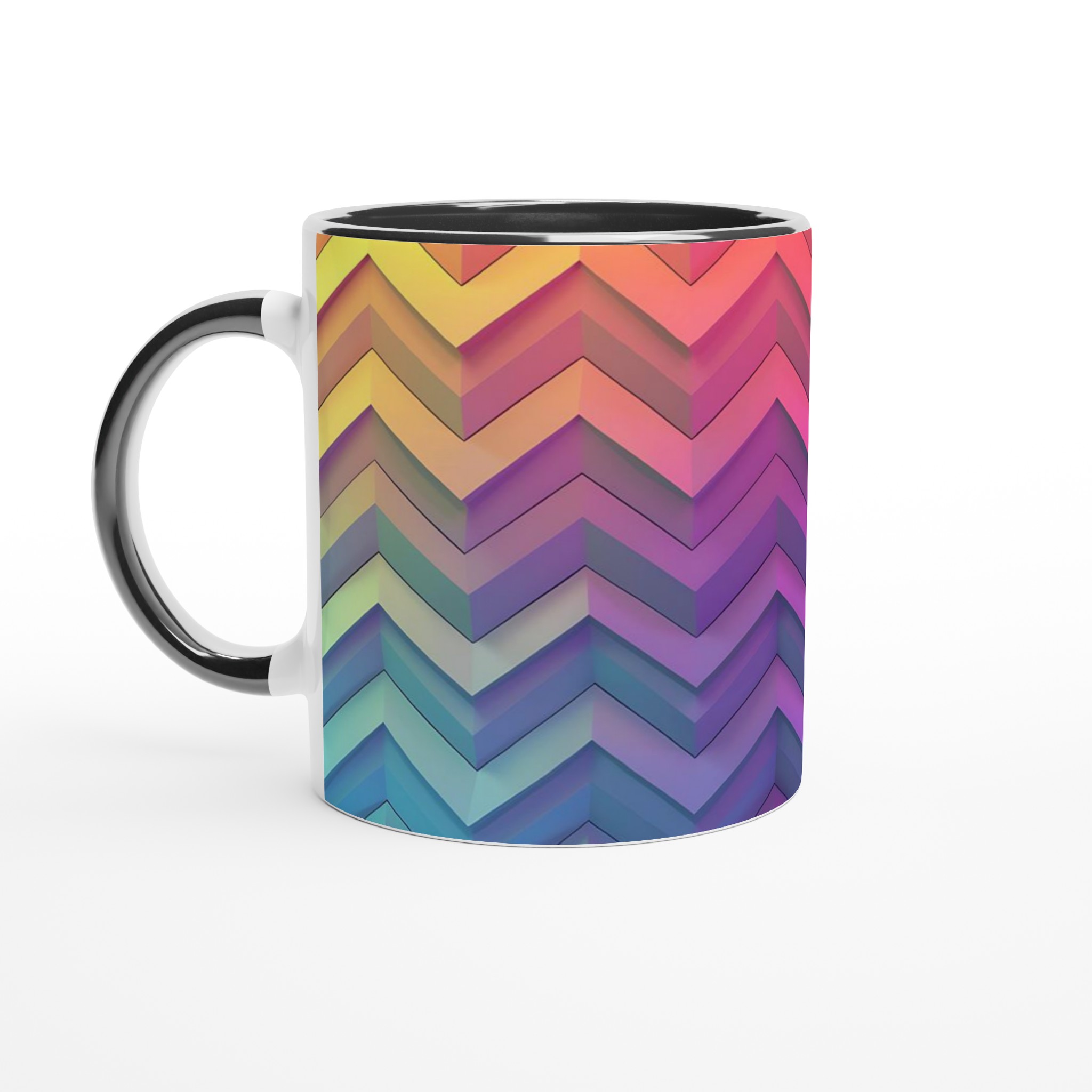 Chevron Rainbow Kaffemugg – Färgsprakande 11oz Keramikmugg för en pigg start på dagen 4 dd5d8b2c-ddc4-4f35-aeeb-900b2b1c4d09