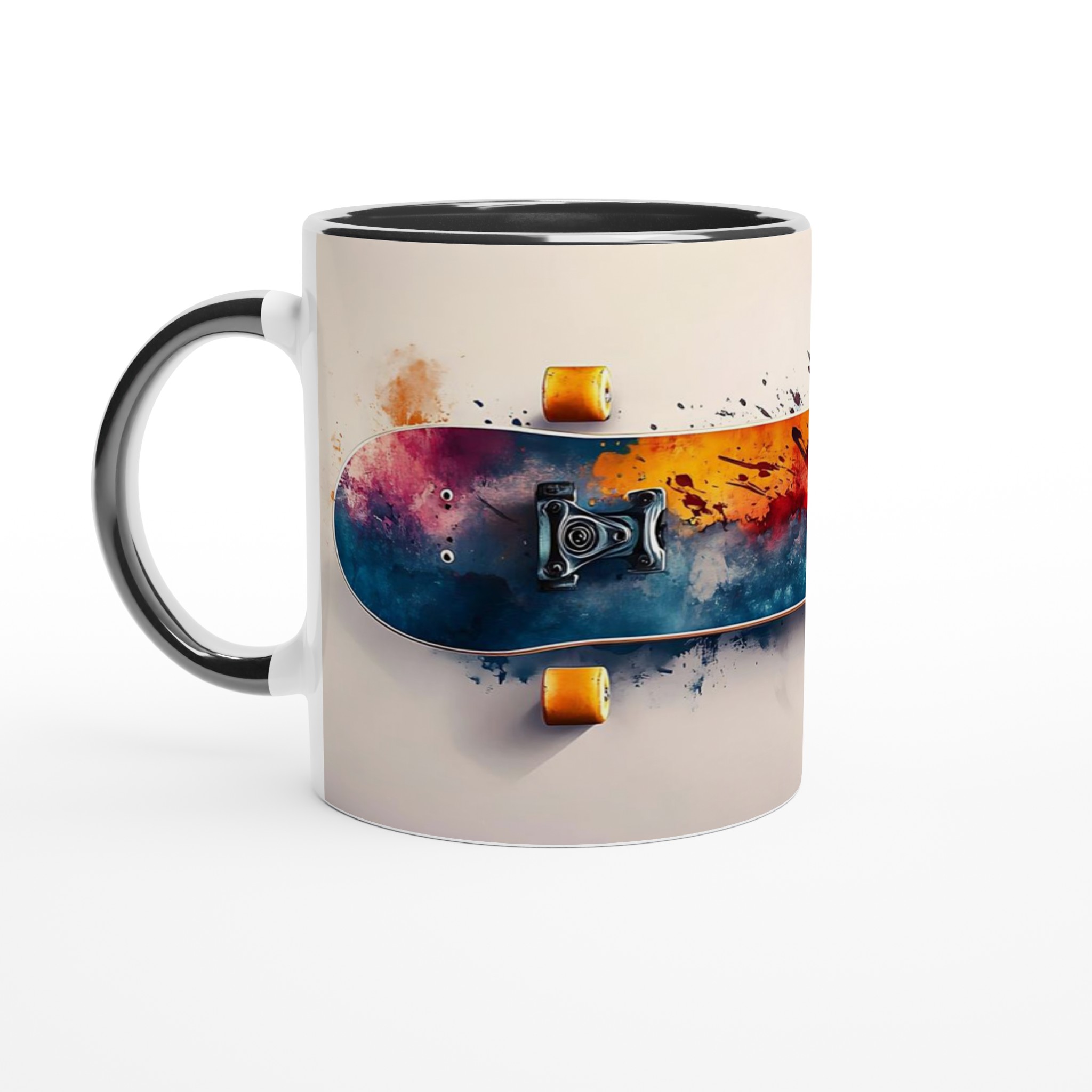Abstrakt Skateboard Konst Mugg – 11oz Keramikmugg i ditt val av 7 Livfulla Färger 4 dd7ddccc-26cd-4249-9236-aec3fa817492