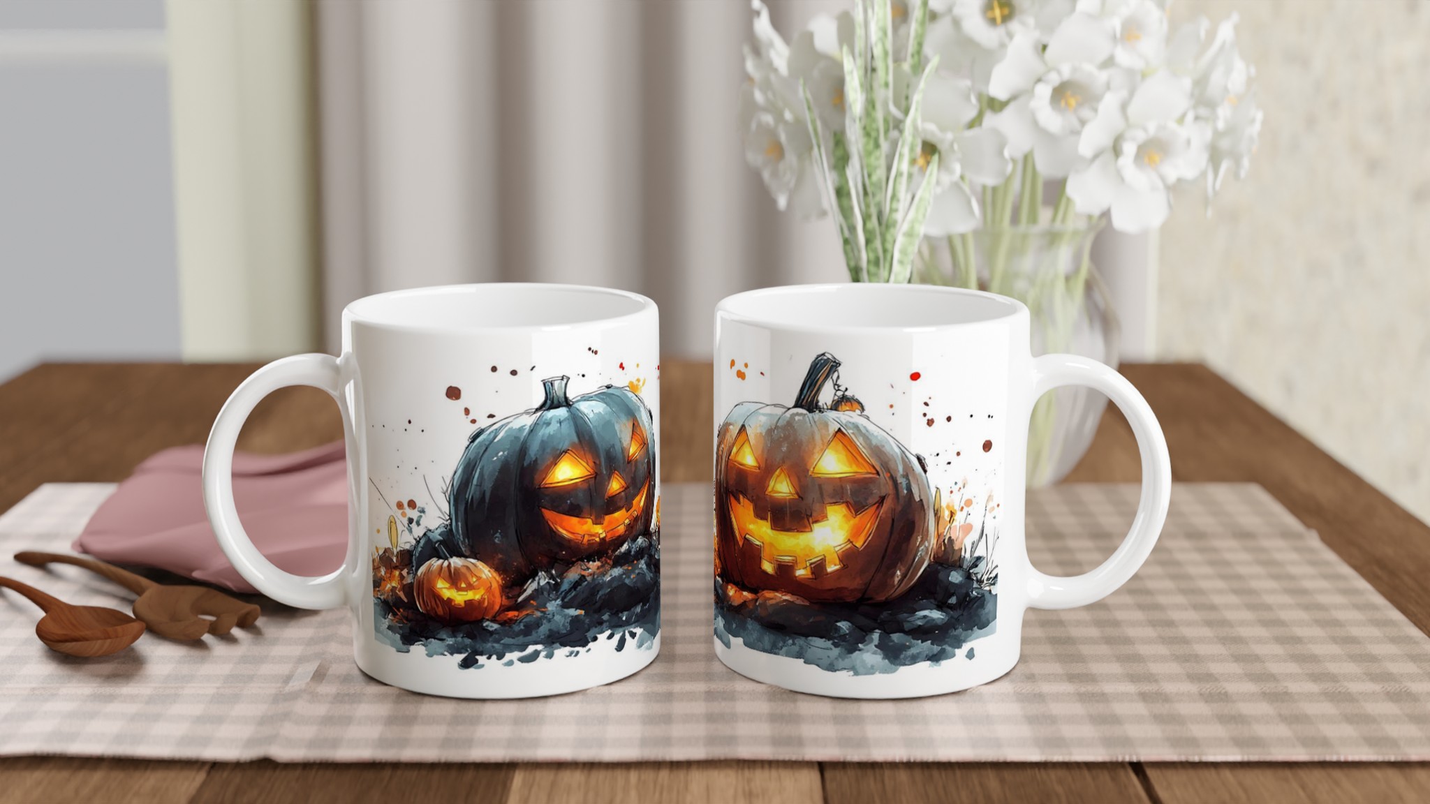 Mystisk Halloween Pumpa Mugg – 11oz Keramisk Kaffemugg i ditt Val av Sju Kusliga Färger 10 dd8c6642-0e31-4bfa-96c2-51d180ed7967