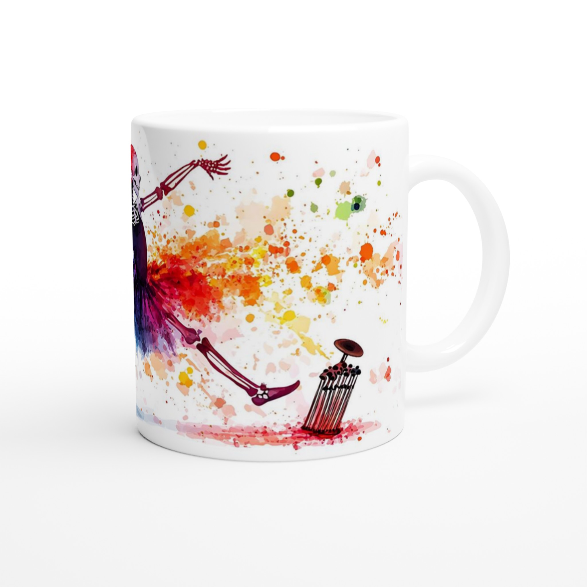 Dansande Skelett Mugg – Färgsprakande Akvarell Keramikmugg för kaffe, te & glädje, välj din färg! 9 dd998c6b-f9f8-46c0-af0c-bf11482b29e3