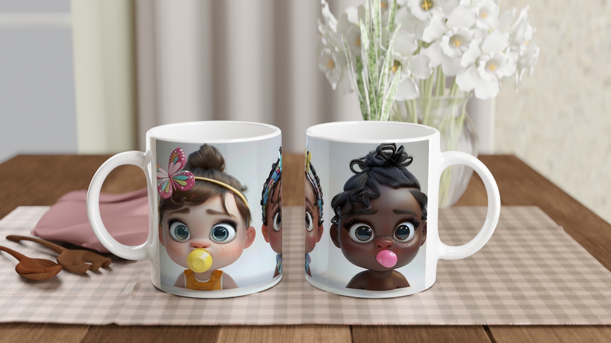 Söta Babyvänner 11oz Keramisk Mugg – Lekfull Design i Flera Färger för Din Favoritdryck 10 ddbb9965-e104-4766-af97-06070c5cddca