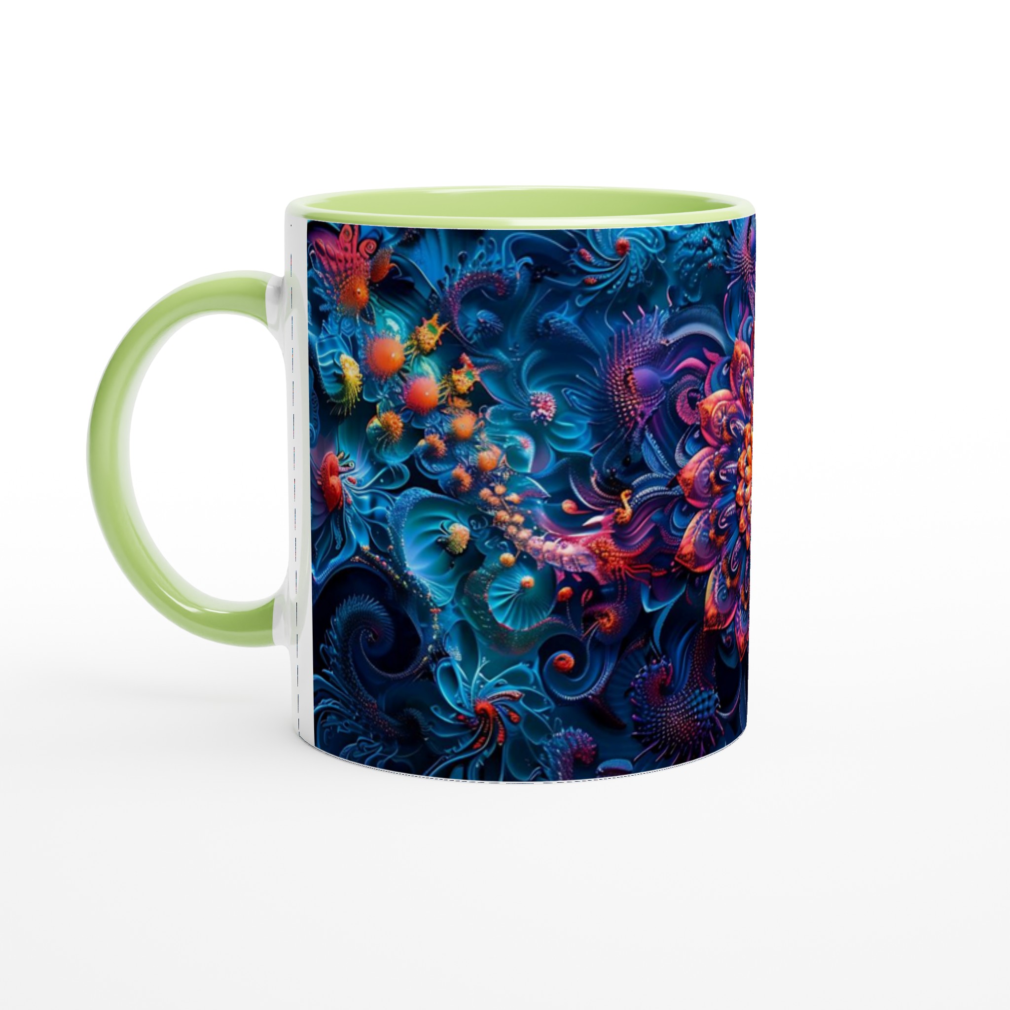 Kosmisk Blomsterprakt Keramikmugg – En Explosion av Färg och Mytisk Design (11oz) 7 ddc64640-9c01-4fbb-91da-0a930b1f1d29