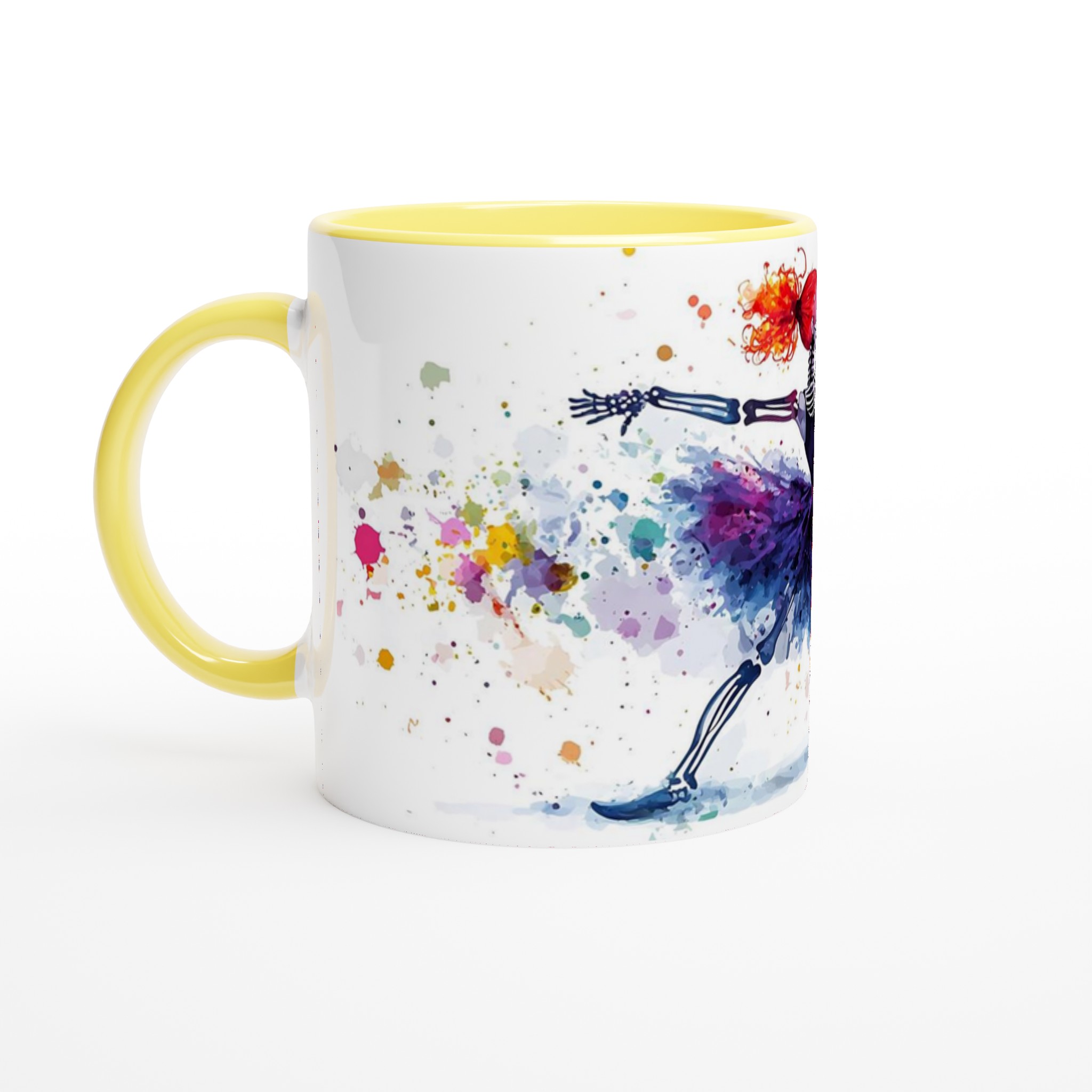 Dansande Skelett Mugg – Färgsprakande Akvarell Keramikmugg för kaffe, te & glädje, välj din färg! 3 ddcc7353-4d2a-4b40-9d0e-0dd2c8180265