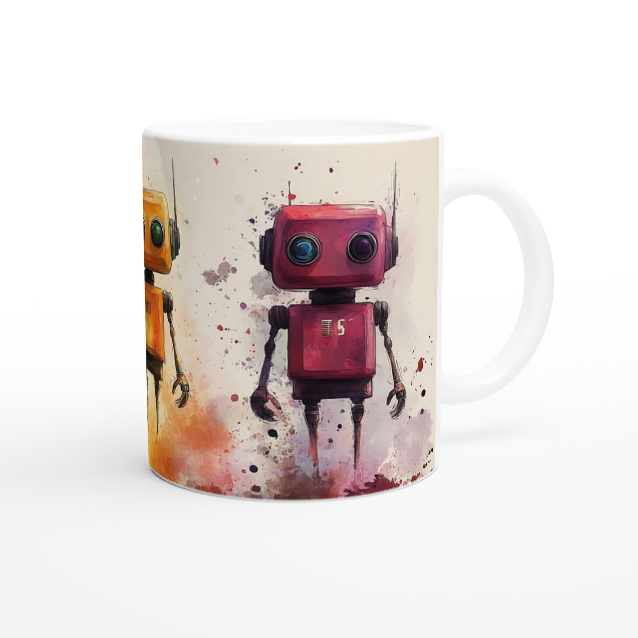 Retro Robot Vattenfärg Keramikmugg – Din personliga mugg i sju färgglada varianter! 9 ddd9da29-c00f-482d-b8a1-2b6f9672e73b