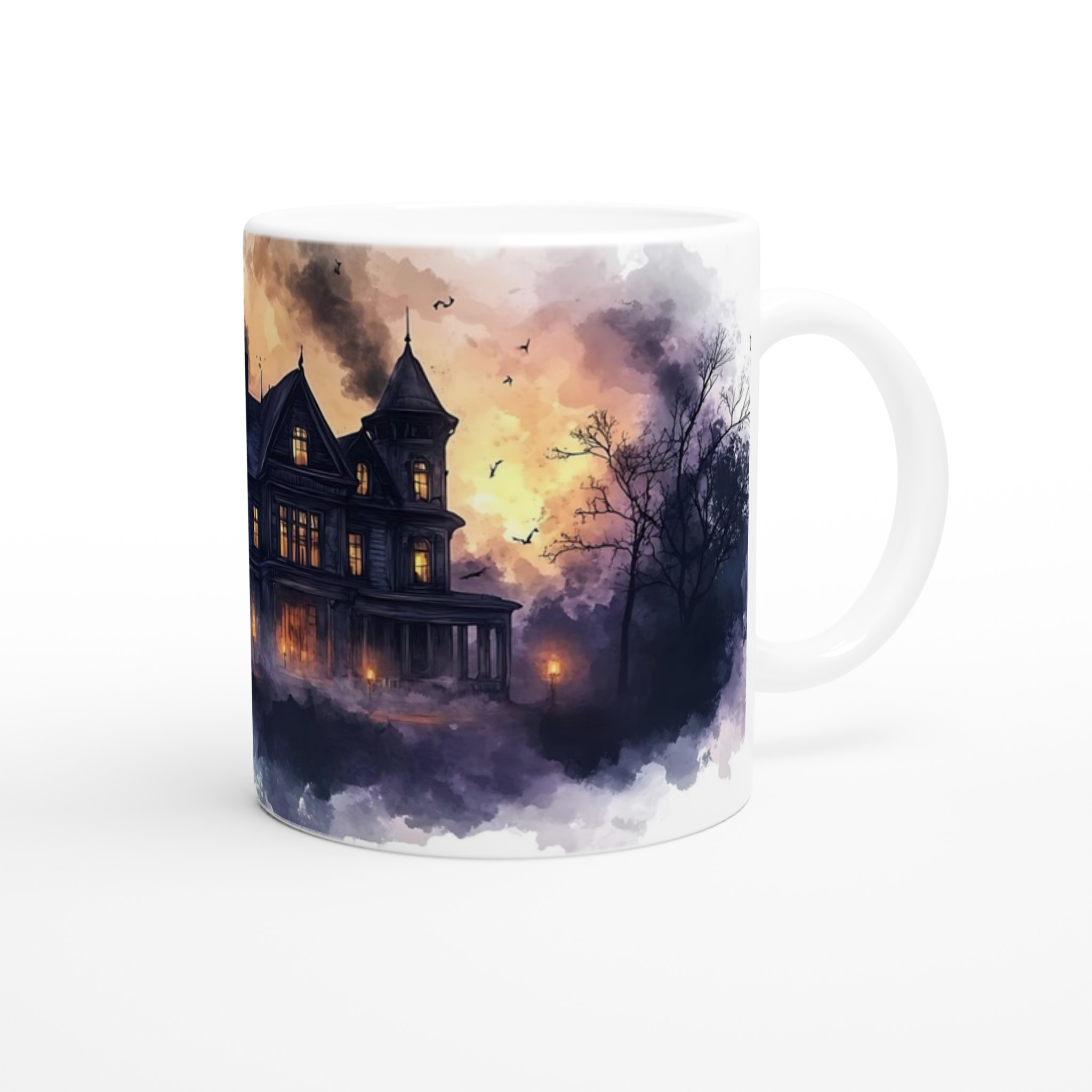 Mystisk Gotisk Herrgård Mugg – Spöklik Design i Vattenfärg, Perfekt för Halloween & Skräckfans i Flera Färger 9 dde49377-4219-4b07-8c10-632d06261bdc