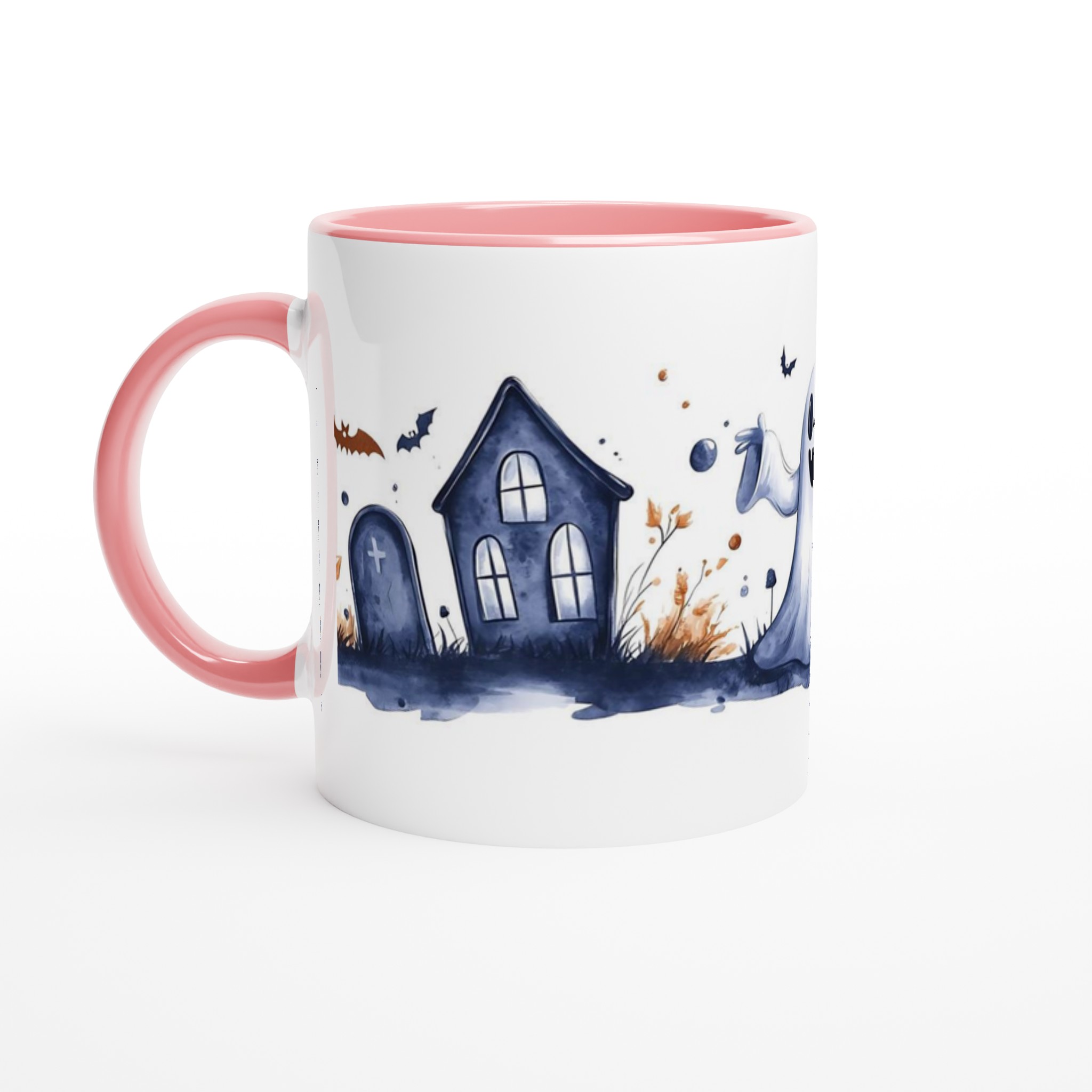 Spooky Watercolor Halloween Mugg - Busiga Spöken & Kyrkogård i Vattenfärg | Välj din favoritfärg! 6 ddea7168-d595-4892-a5ea-a9fa741a2c84