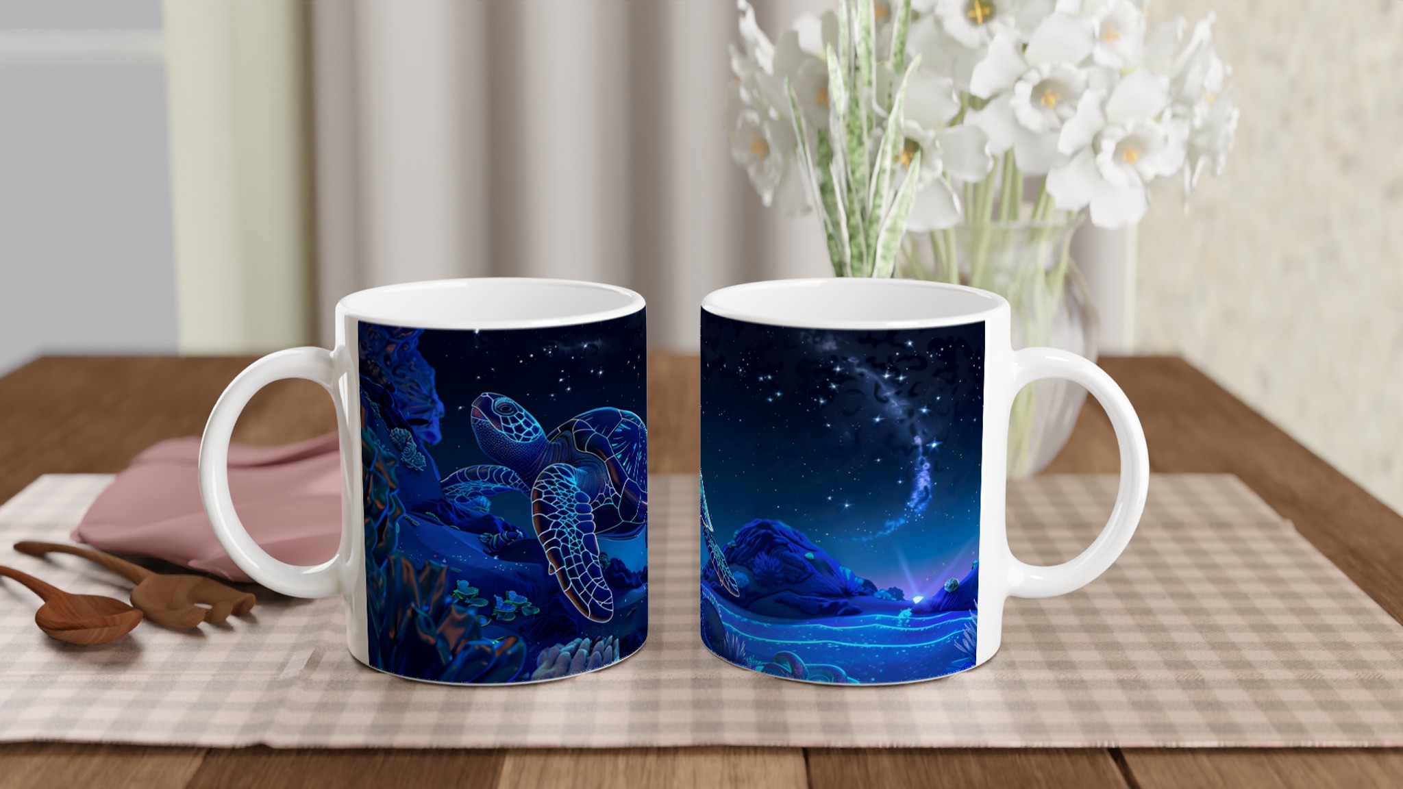 Kosmisk havssköldpadda 11oz keramikmugg – Drömsk nattmotiv i ditt val av färg 10 de278137-65e8-49ac-8a4f-ce99a0c19d75