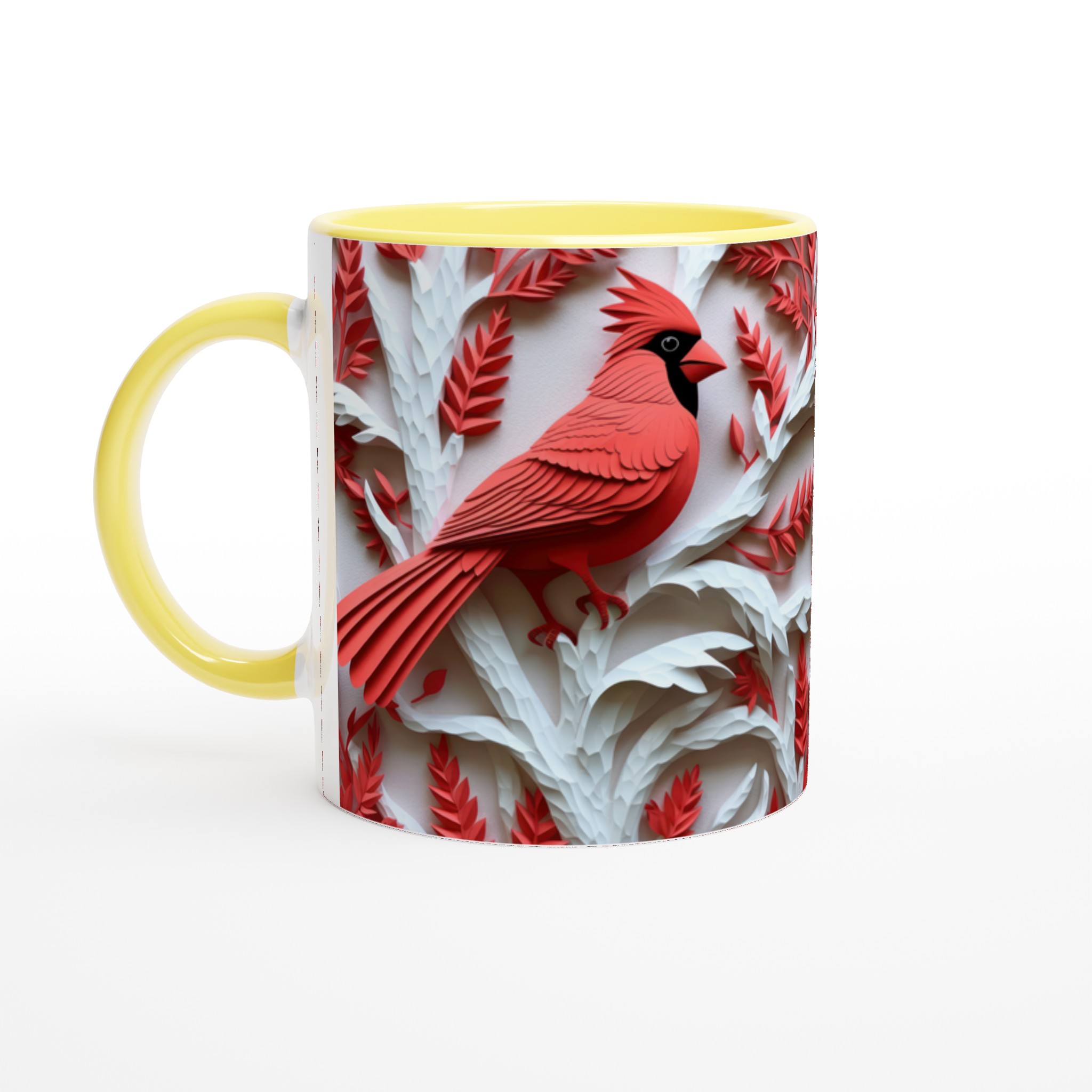 Vit 11oz keramisk mugg med elegant röd kardinal – finn din färg och glans 3 de3befe5-2278-43dc-acfd-4fb366b81ec5