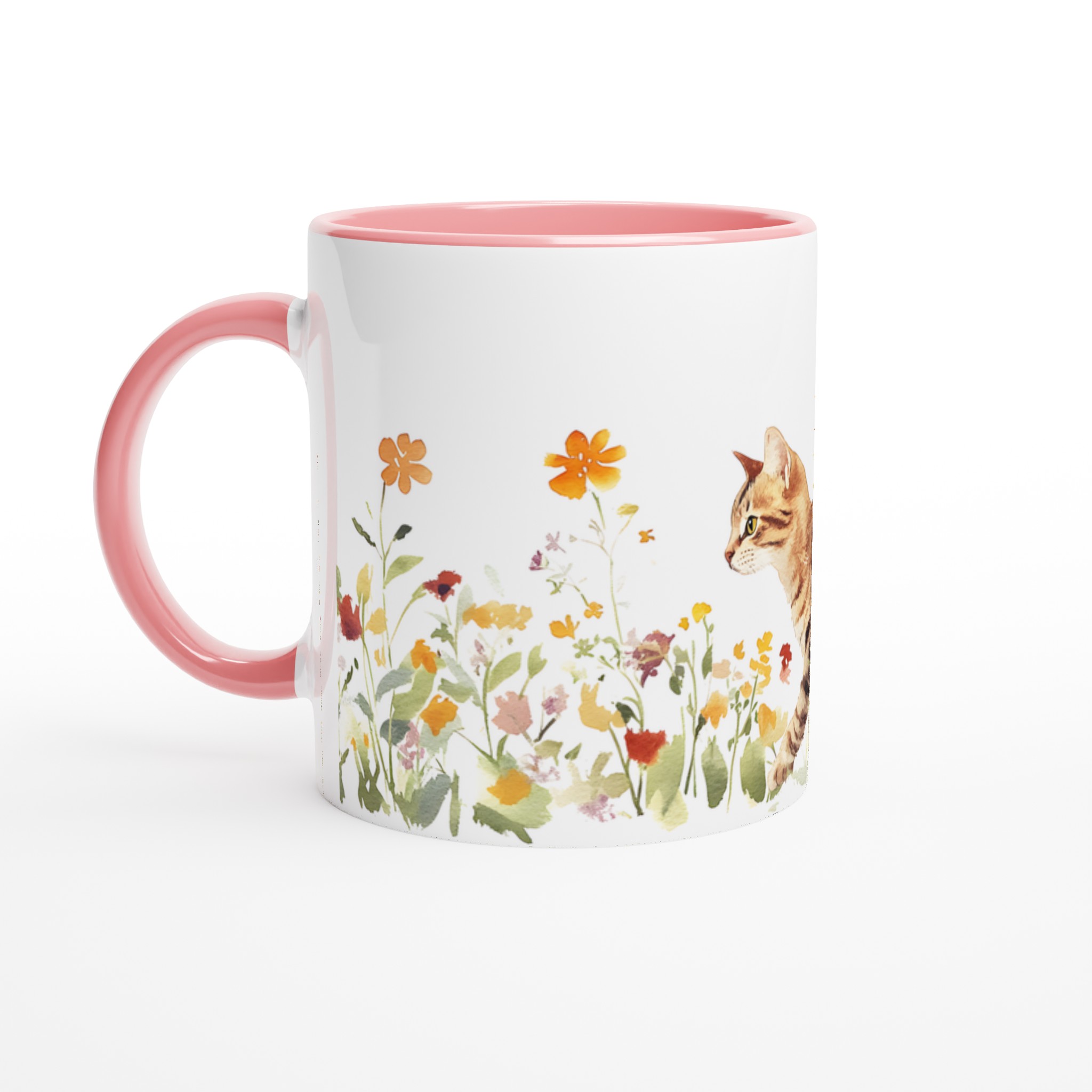 Katt bland Vårblommor - Konstnärlig Keramisk Mugg för Kattälskare | 11oz i Valfri Färg 6 de41e3ae-6bda-4292-a95d-6943a3c11c25