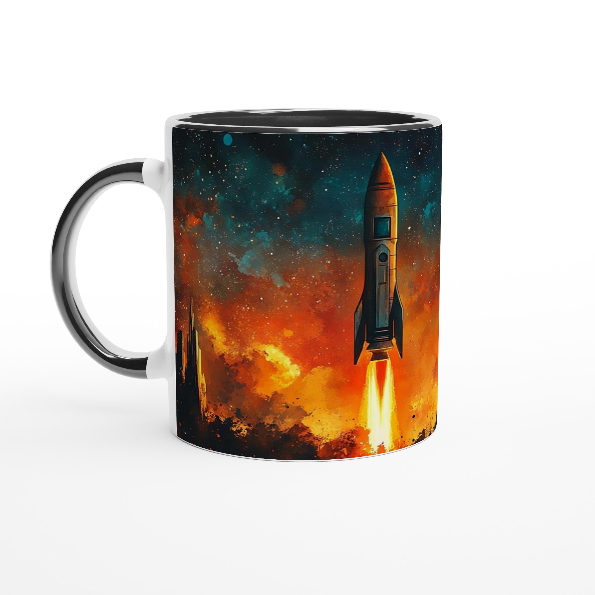 Rymdraket vid solnedgång - Keramisk Mugg 11oz - Välj din färg 4 de5373bb-73a2-47e7-88e8-cf6e166a4f23