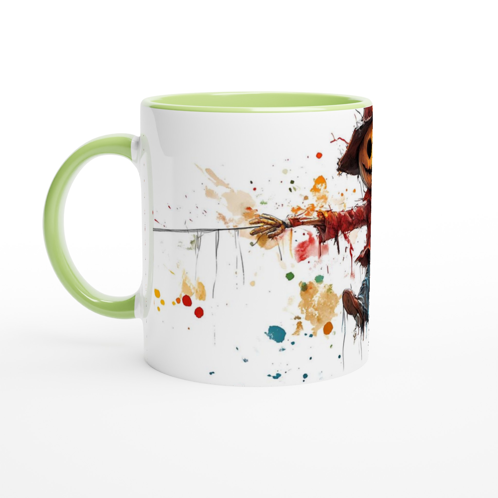 Skrämmande Glad Fågelskrämma Keramisk Mugg – Konstnärlig Akvarell Halloween Mugg i Flera Färger 7 de727d93-7d39-4810-9cf4-e50976f07c4b