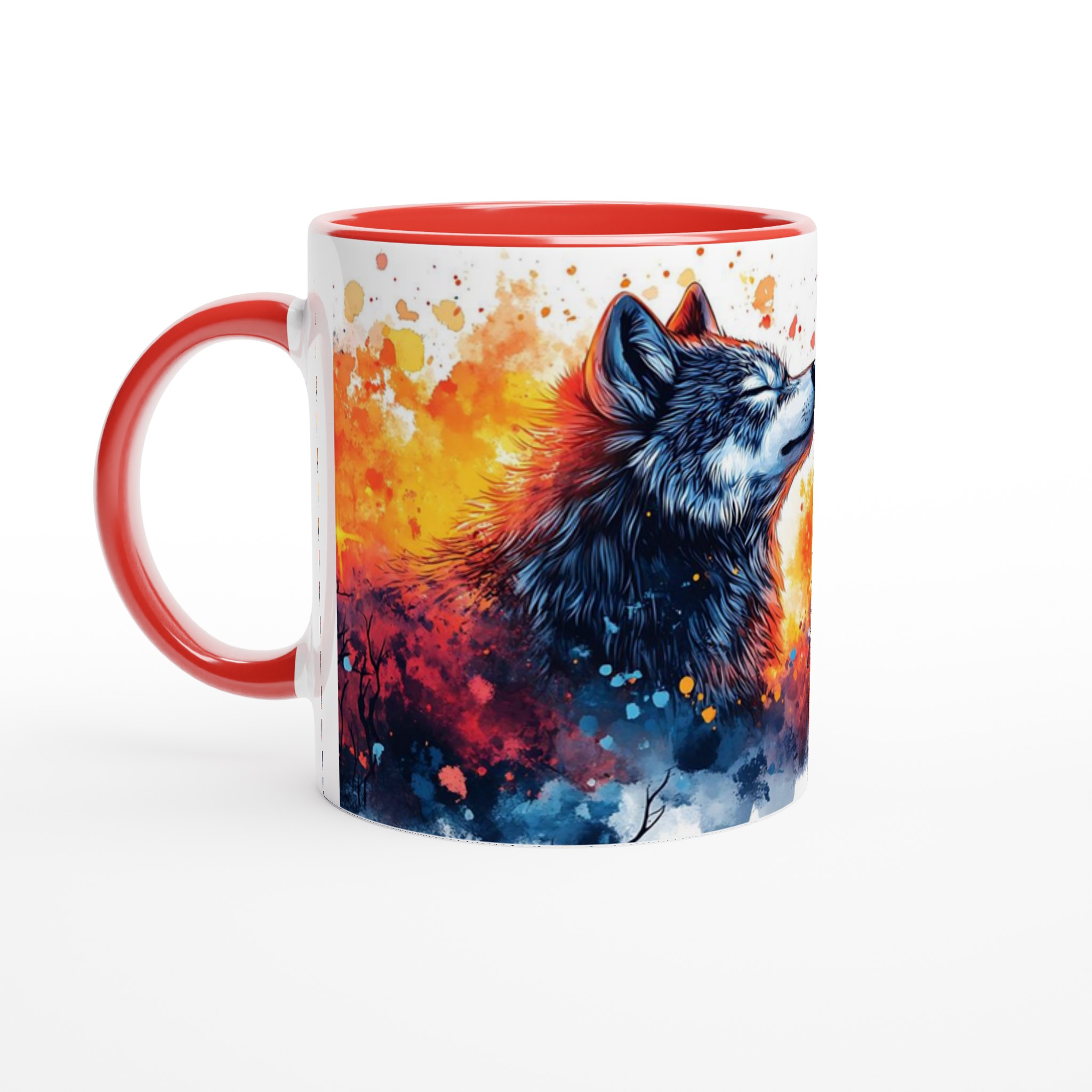 Mystisk Vargmugg i Akvarell – 11 oz Keramisk Kaffekopp med Månsken & Musik 5 de8d404c-8696-4ef7-b284-1b4a22bac200