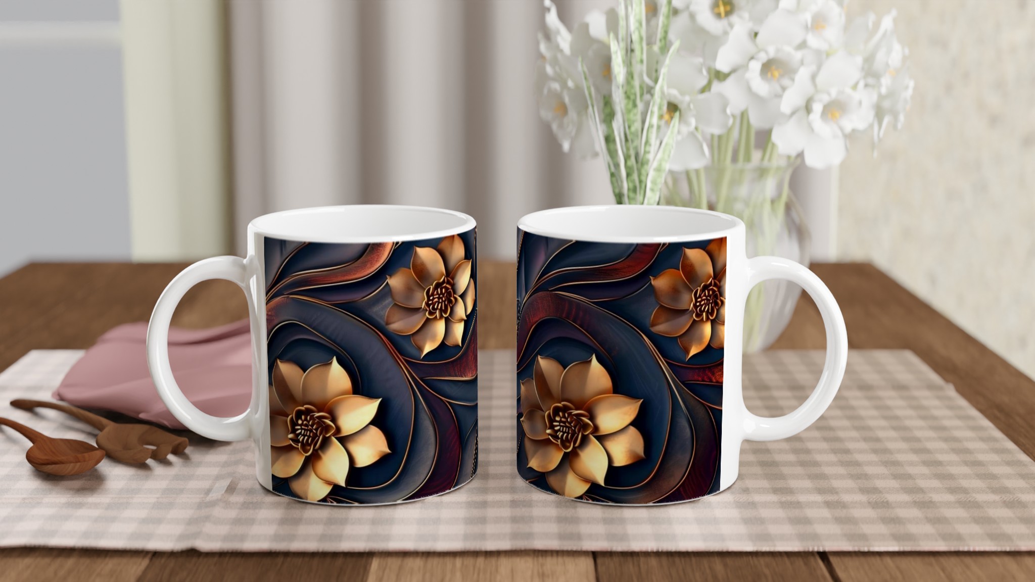 Elegant Ceramic Mug with Golden Floral Accents – Choose Your Perfect Color 10 deb74f2f-9508-4341-8d80-9b9b94af46eb