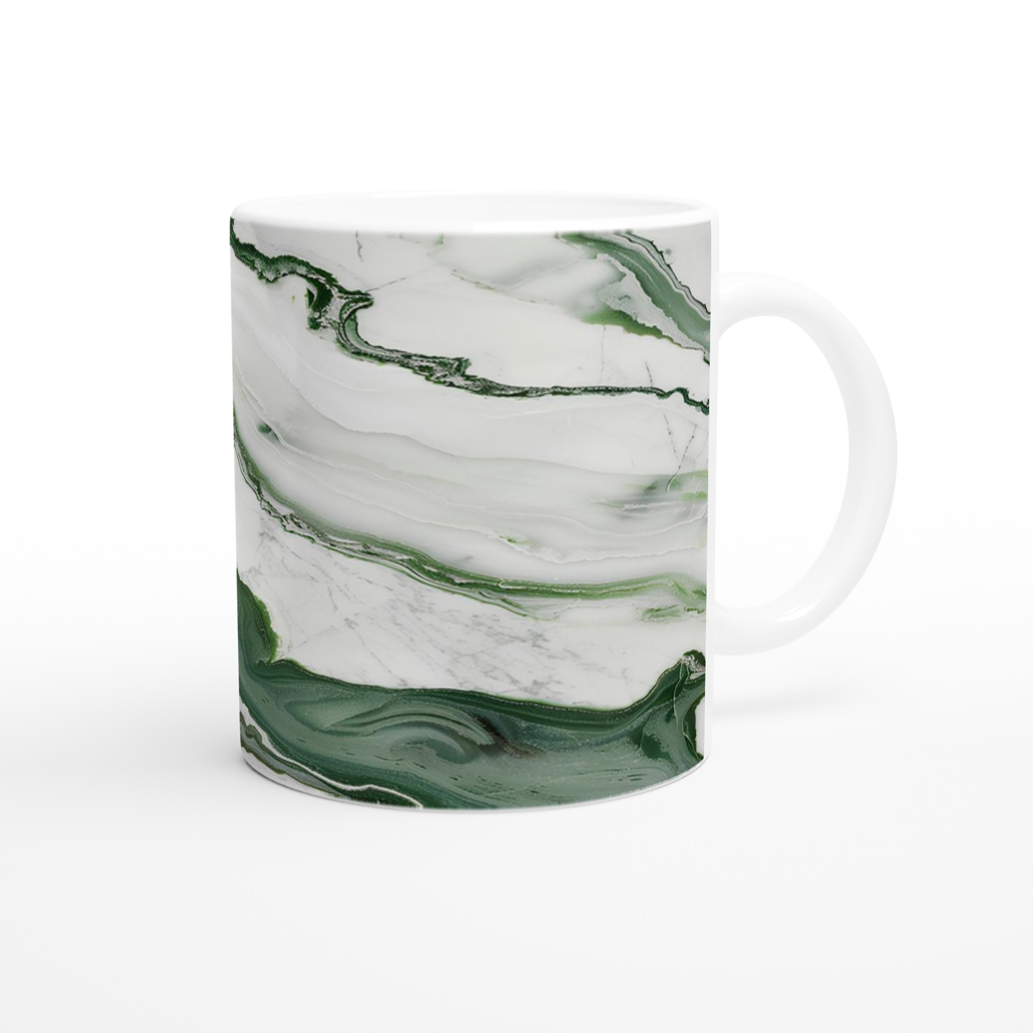 Abstrakt Grön Marmorerad Keramikmugg – 11oz Konstfull Kaffekopp i Valfri Färg 9 dec15f6b-427b-4f78-9d71-1856aa8b6d1f