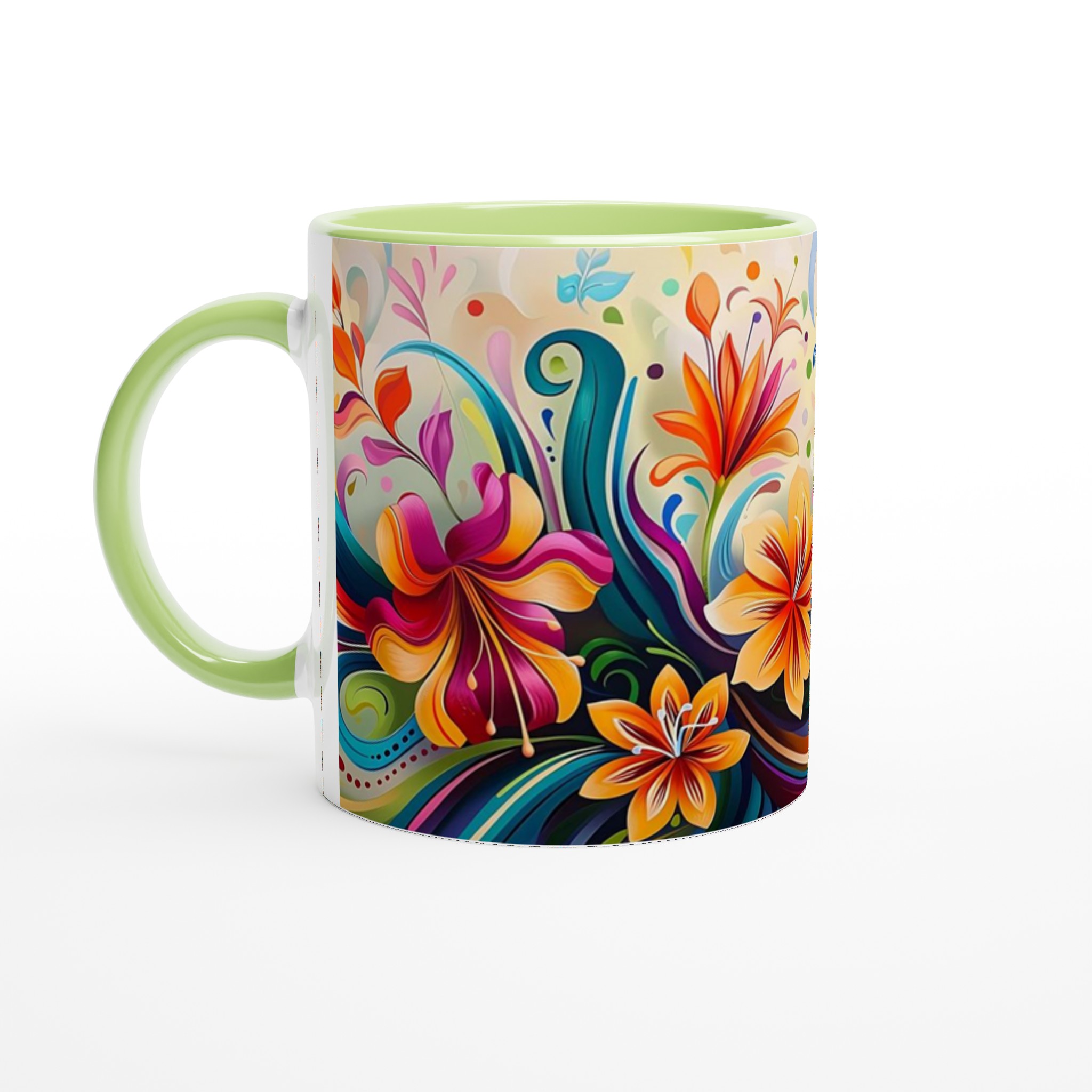 Konstfull Blomster Dans – 11oz Keramikmugg i Valfri Färg – Perfekt för Konstälskare 7 df27afe0-dad3-4315-bd14-ffad082de09c
