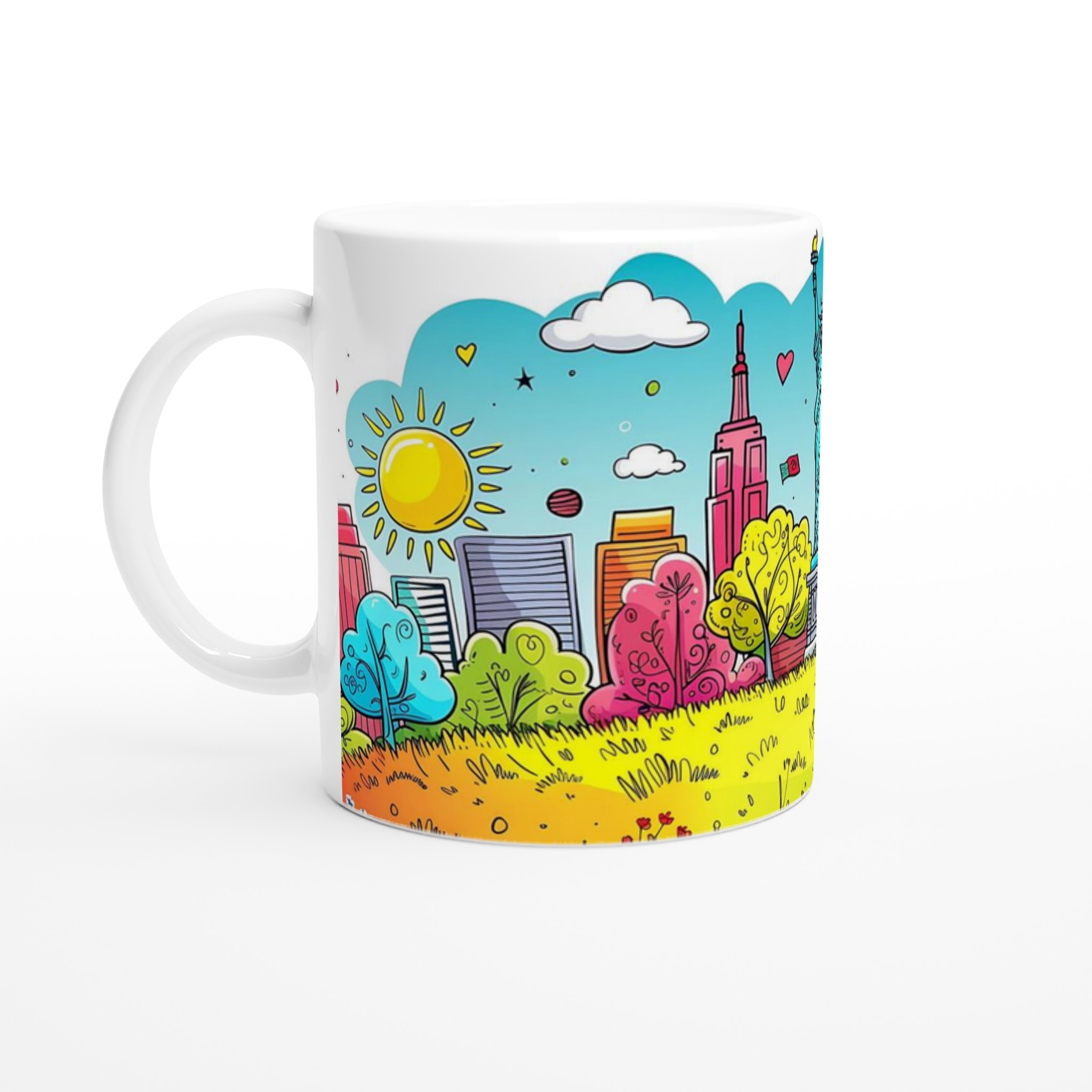 Färgsprakande Stadsillustration Mugg - New York Inspirerad Keramikmugg i 7 Livfulla Färger 1 df656940-66bf-4d4a-b0f7-bba20565a9ee